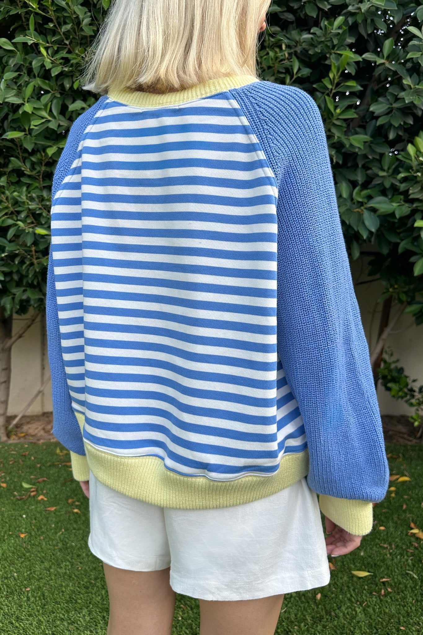 Stripe Pullover With Sweater Sleeves - Neutral Ground