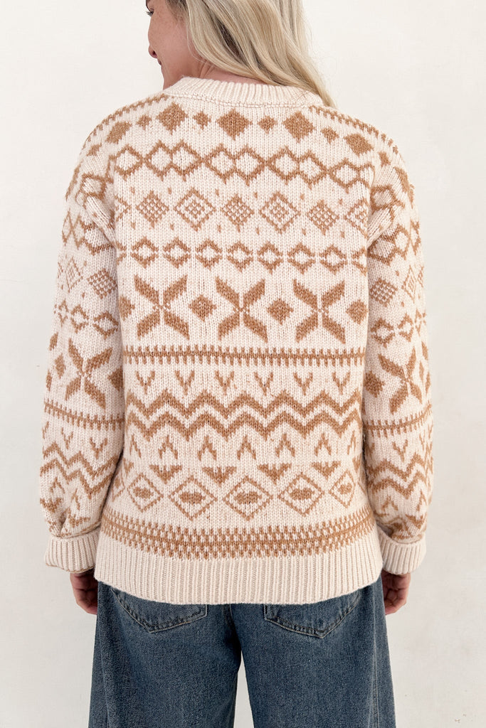 Sugar Cookie Jacquard Knit Sweater - Neutral Ground