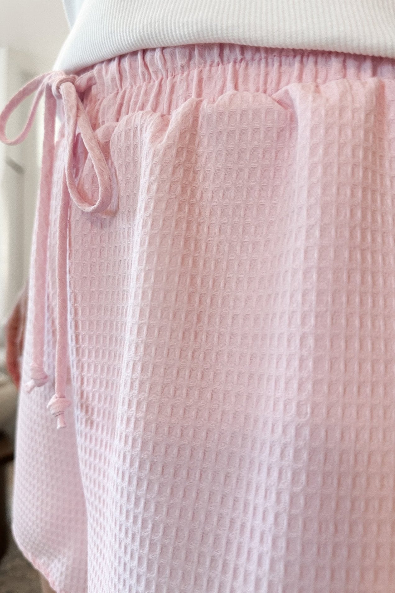 Summertime Waffle Shorts in Light Pink - Neutral Ground