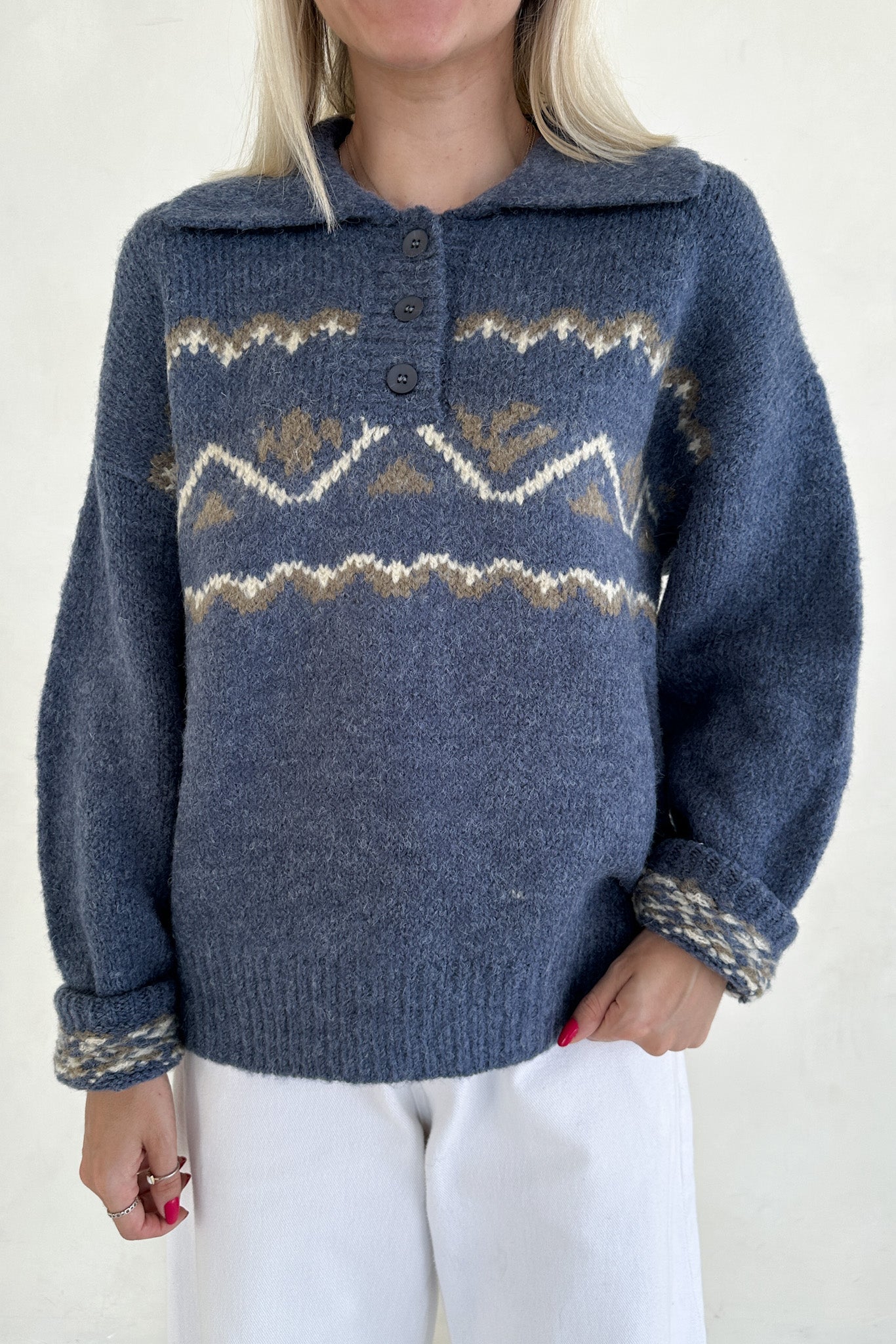 Summit Cozy Knit Polo Sweater - Neutral Ground