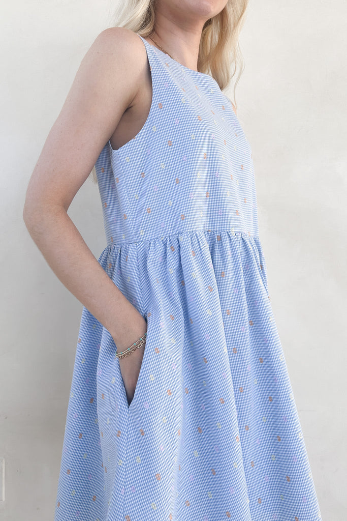 Sundays Best Embroidered Tie Back Dress - Neutral Ground