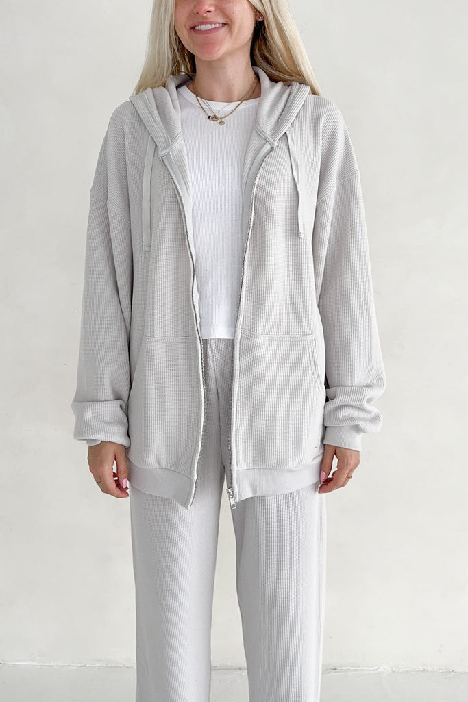 Sundays Waffle Knit Hoodie in Earl Grey - Neutral Ground