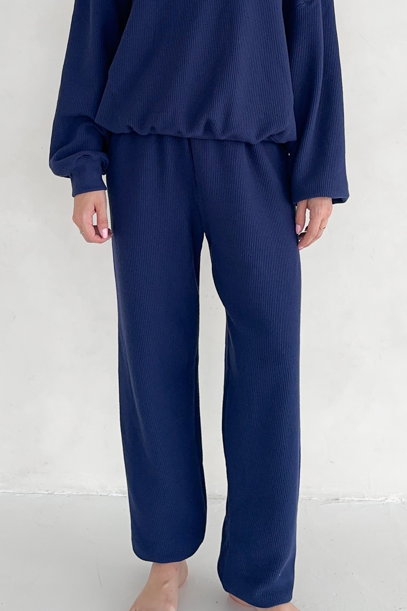 Sundays Waffle Knit Pants in Blueberry Latte - Neutral Ground