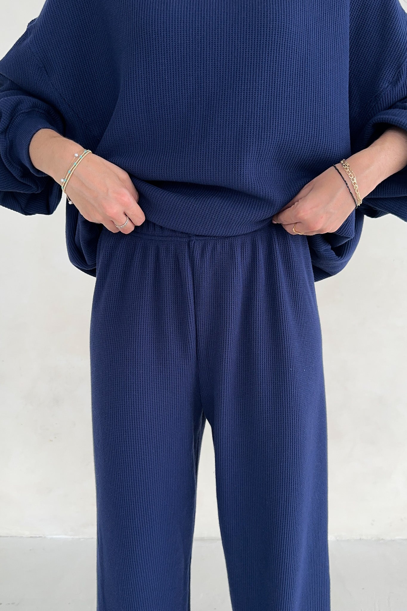Sundays Waffle Knit Pants in Blueberry Latte - Neutral Ground