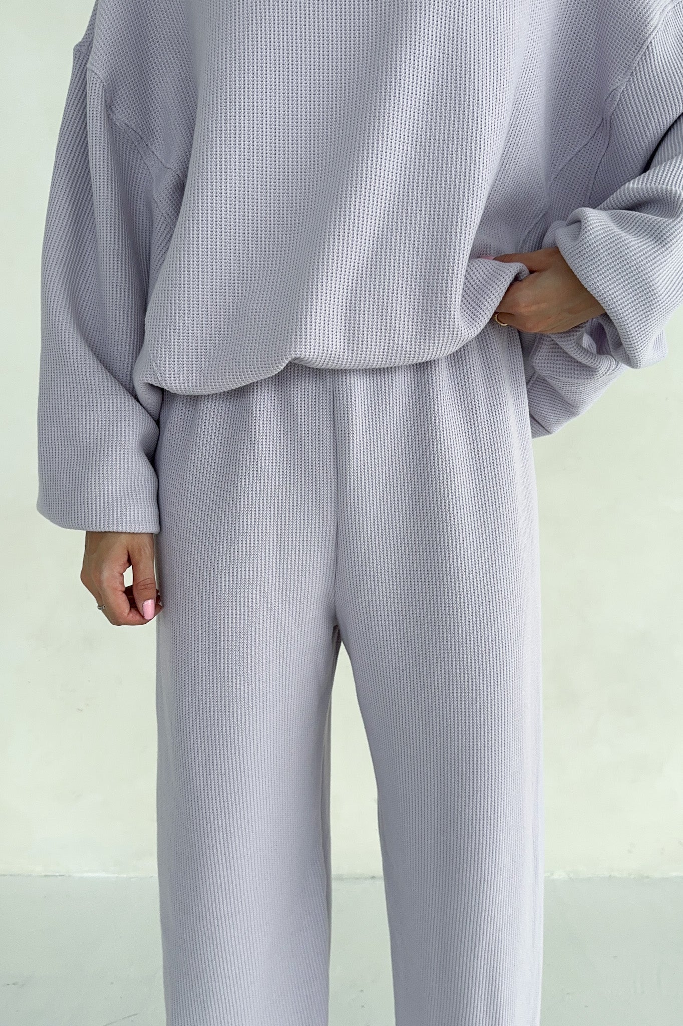 Sundays Waffle Knit Pants in Lavender Swirl - Neutral Ground