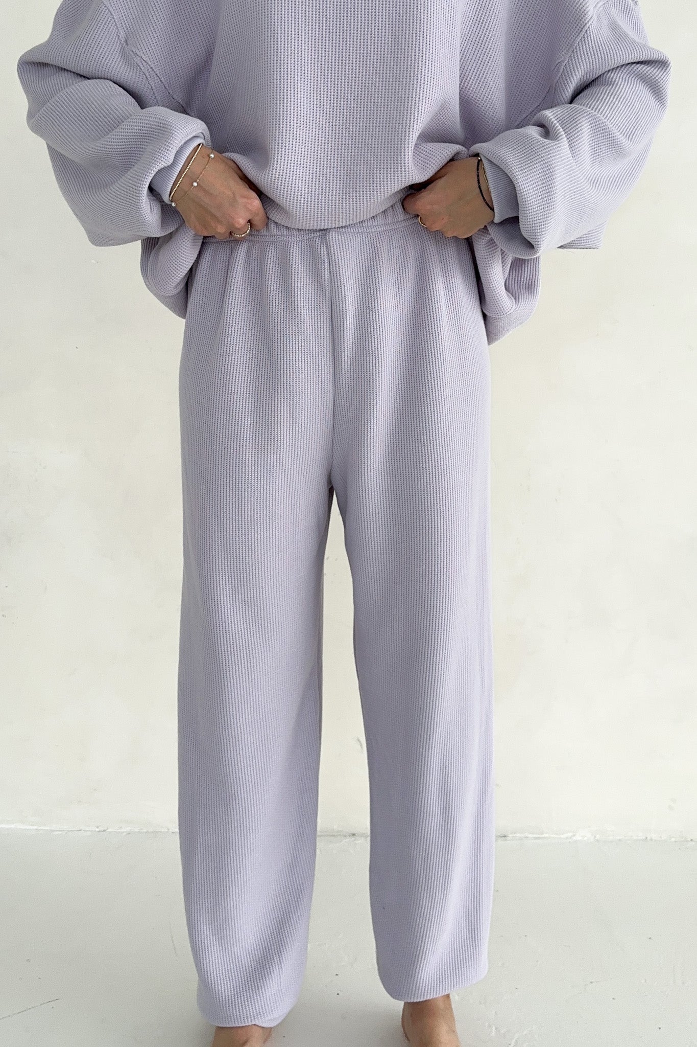 Sundays Waffle Knit Pants in Lavender Swirl - Neutral Ground