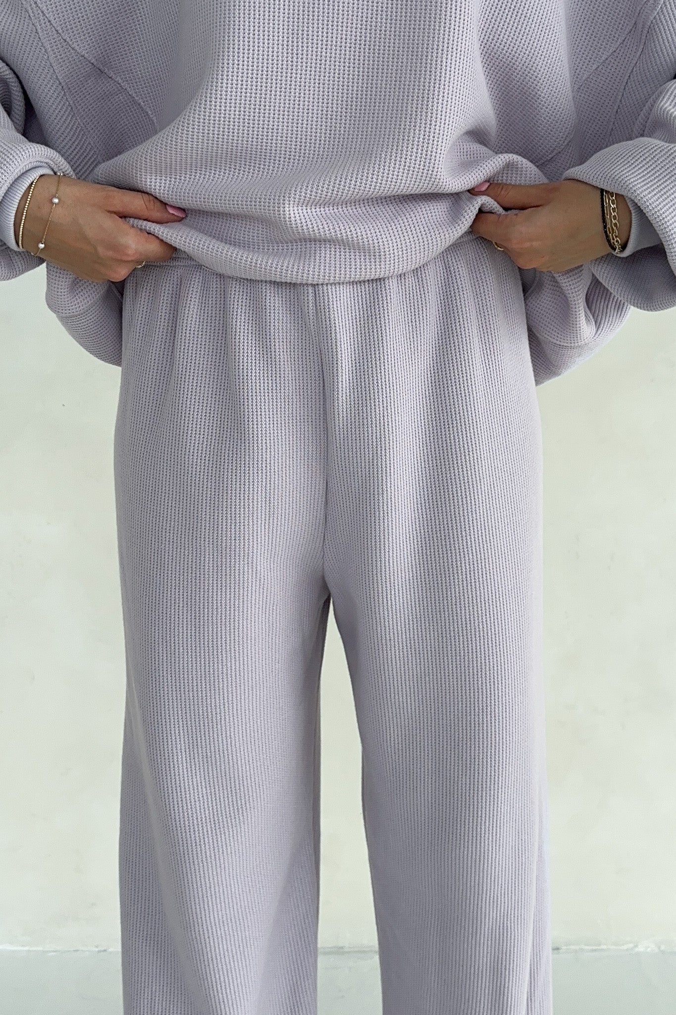 Sundays Waffle Knit Pants in Lavender Swirl - Neutral Ground