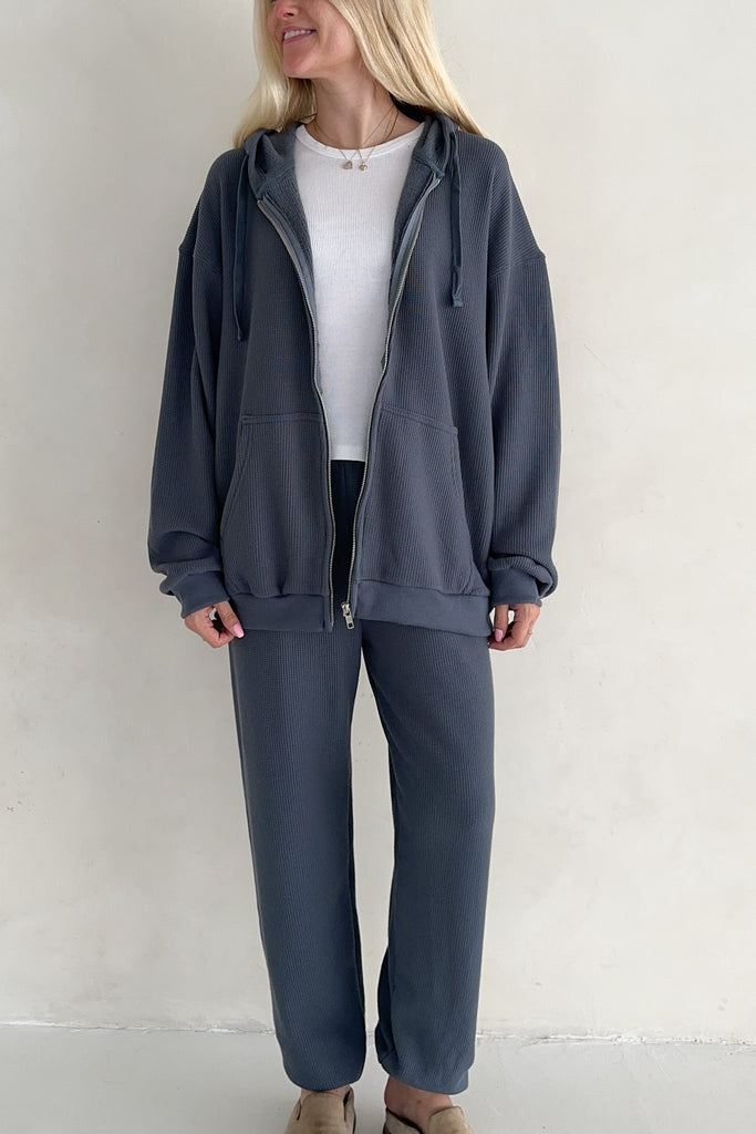 Sundays Waffle Knit Pants in London Fog - Neutral Ground