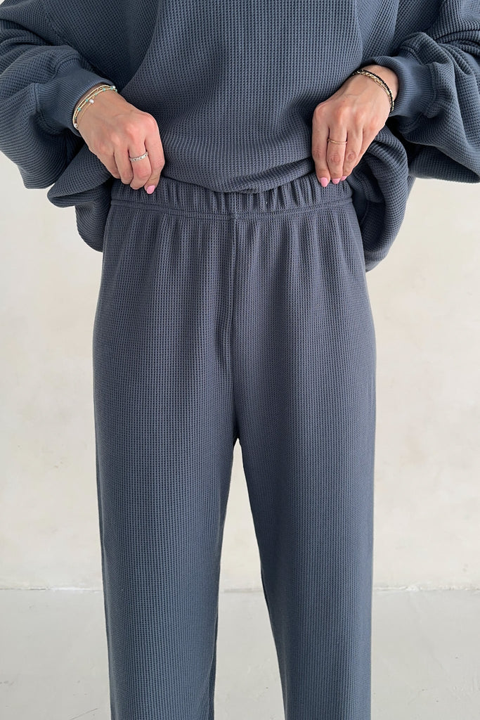 Sundays Waffle Knit Pants in London Fog - Neutral Ground