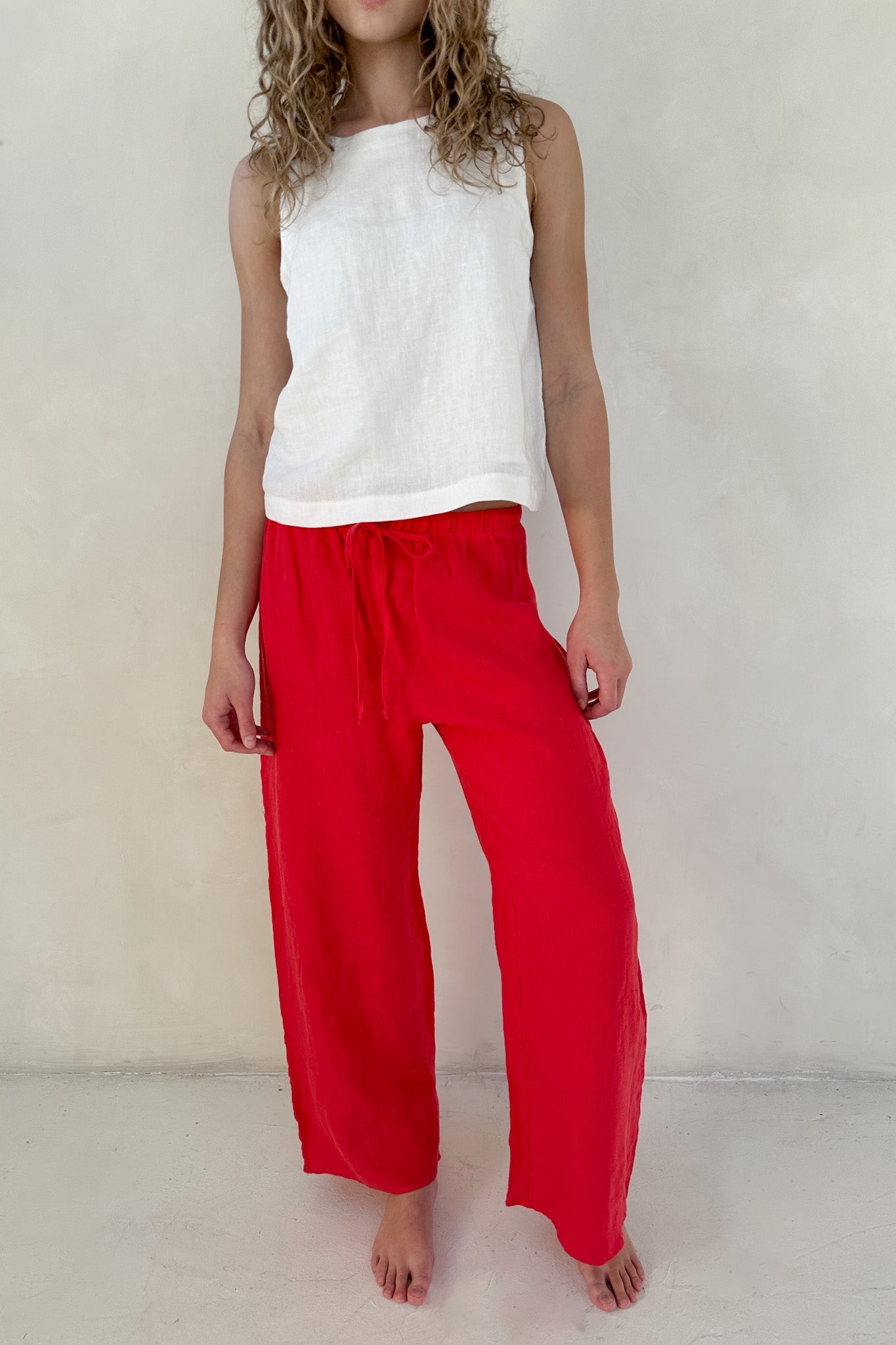 Sunkissed Linen Pants in Americana Red - Neutral Ground