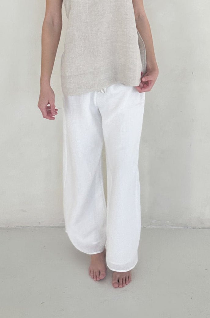 Sunkissed Linen Pants in Coconut - Neutral Ground