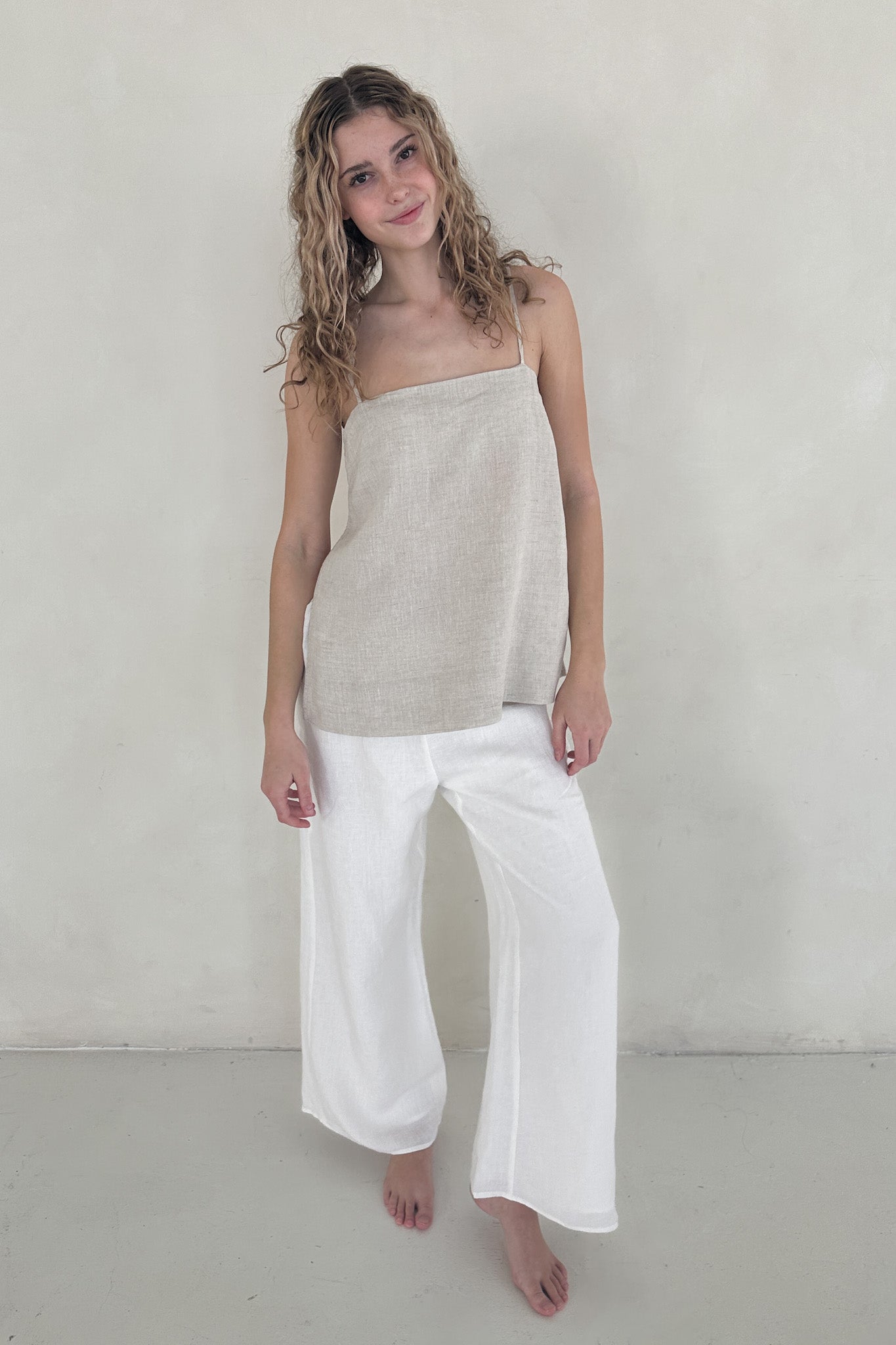 Sunkissed Linen Pants in Coconut - Neutral Ground