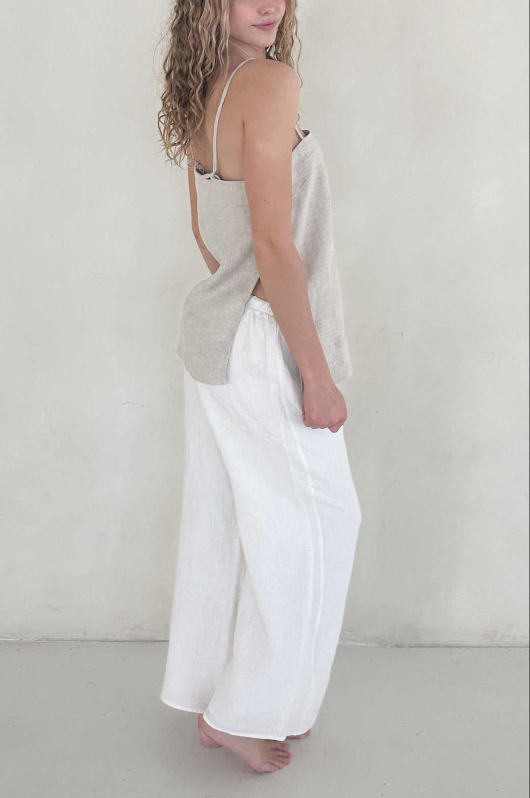 Sunkissed Linen Pants in Coconut - Neutral Ground