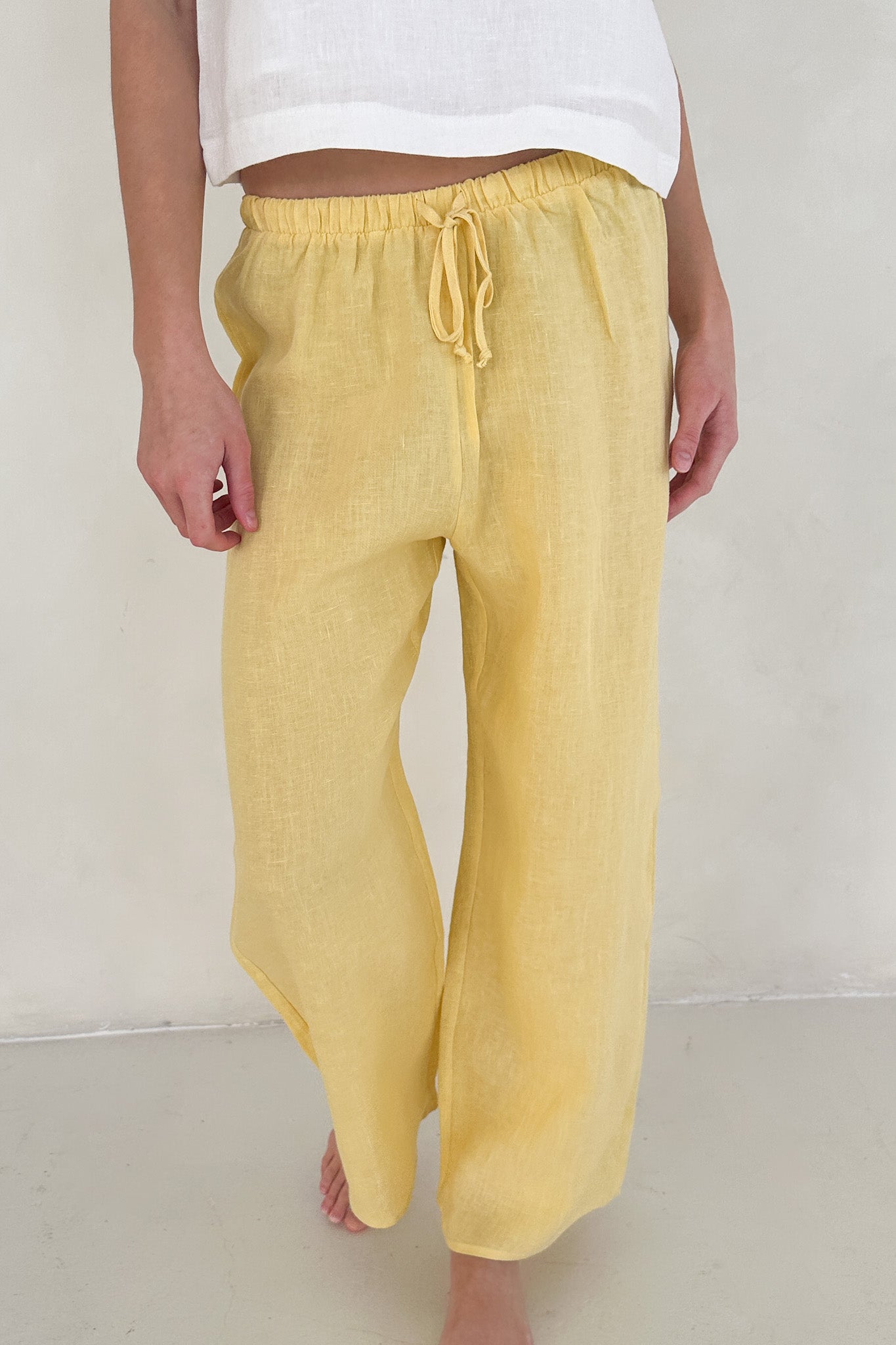Sunkissed Linen Pants in Pineapple - Neutral Ground