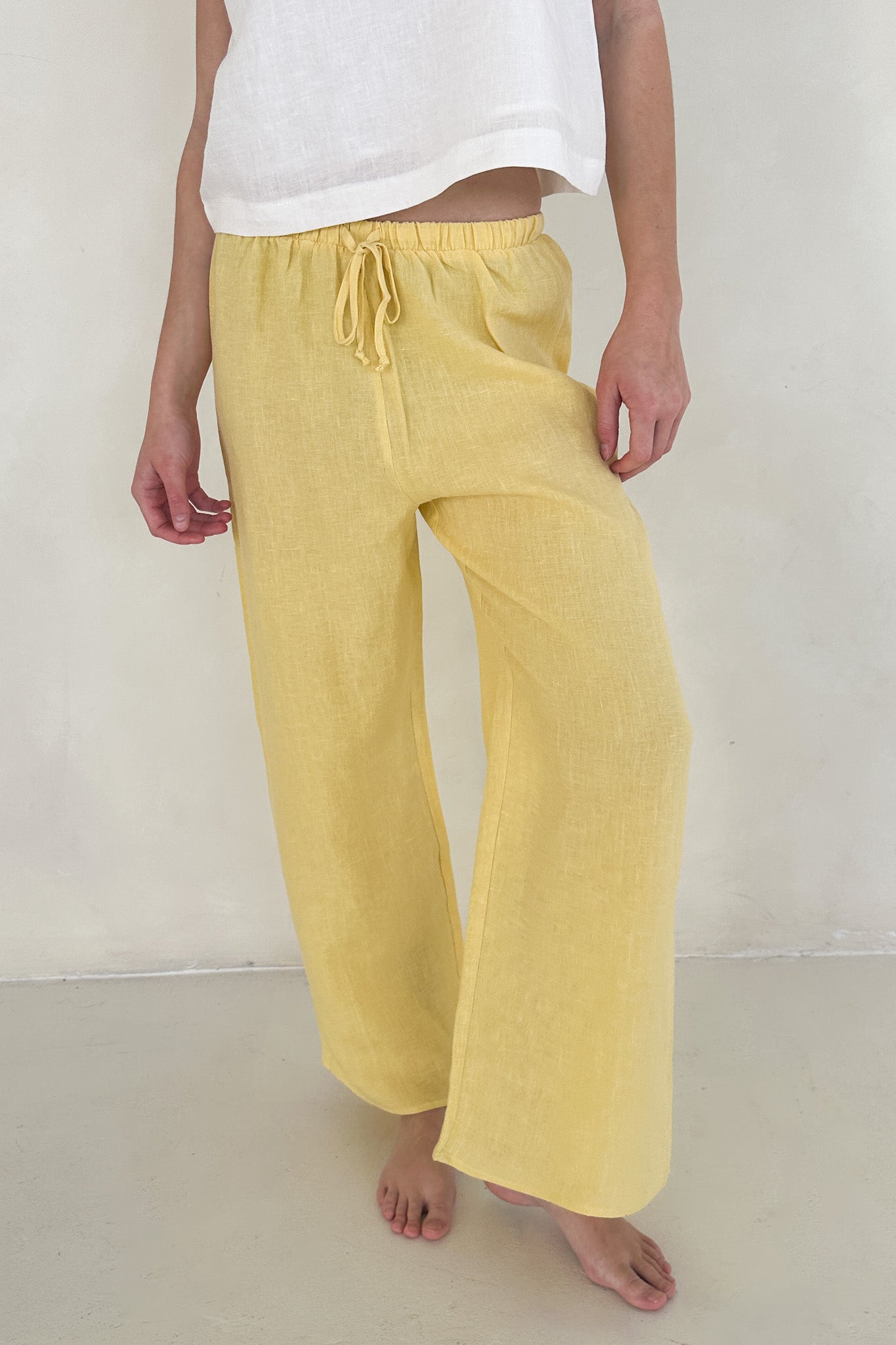 Sunkissed Linen Pants in Pineapple - Neutral Ground