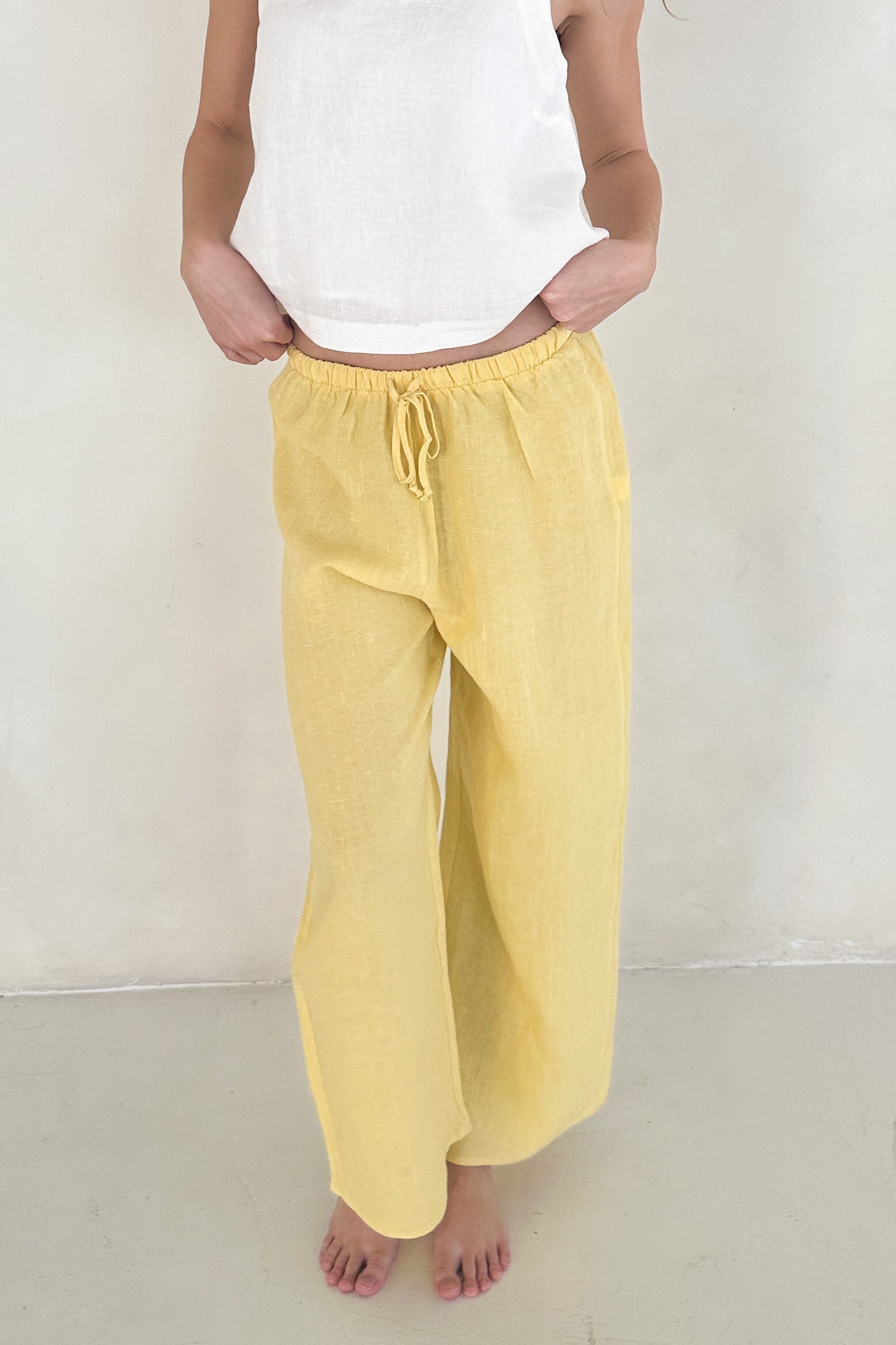 Sunkissed Linen Pants in Pineapple - Neutral Ground