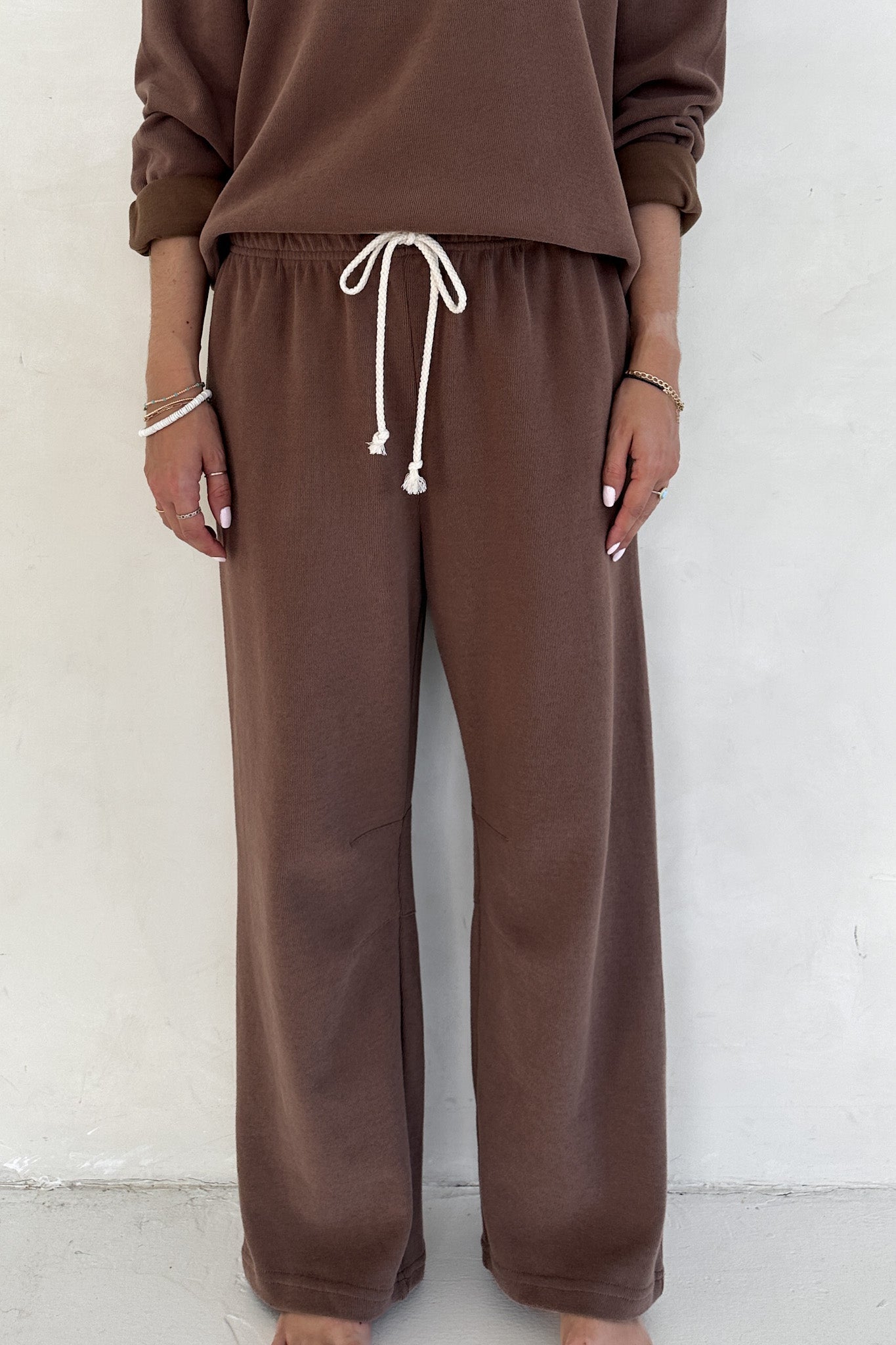 Sunkissed Rope Drawstring Pants in Cocoa - Neutral Ground