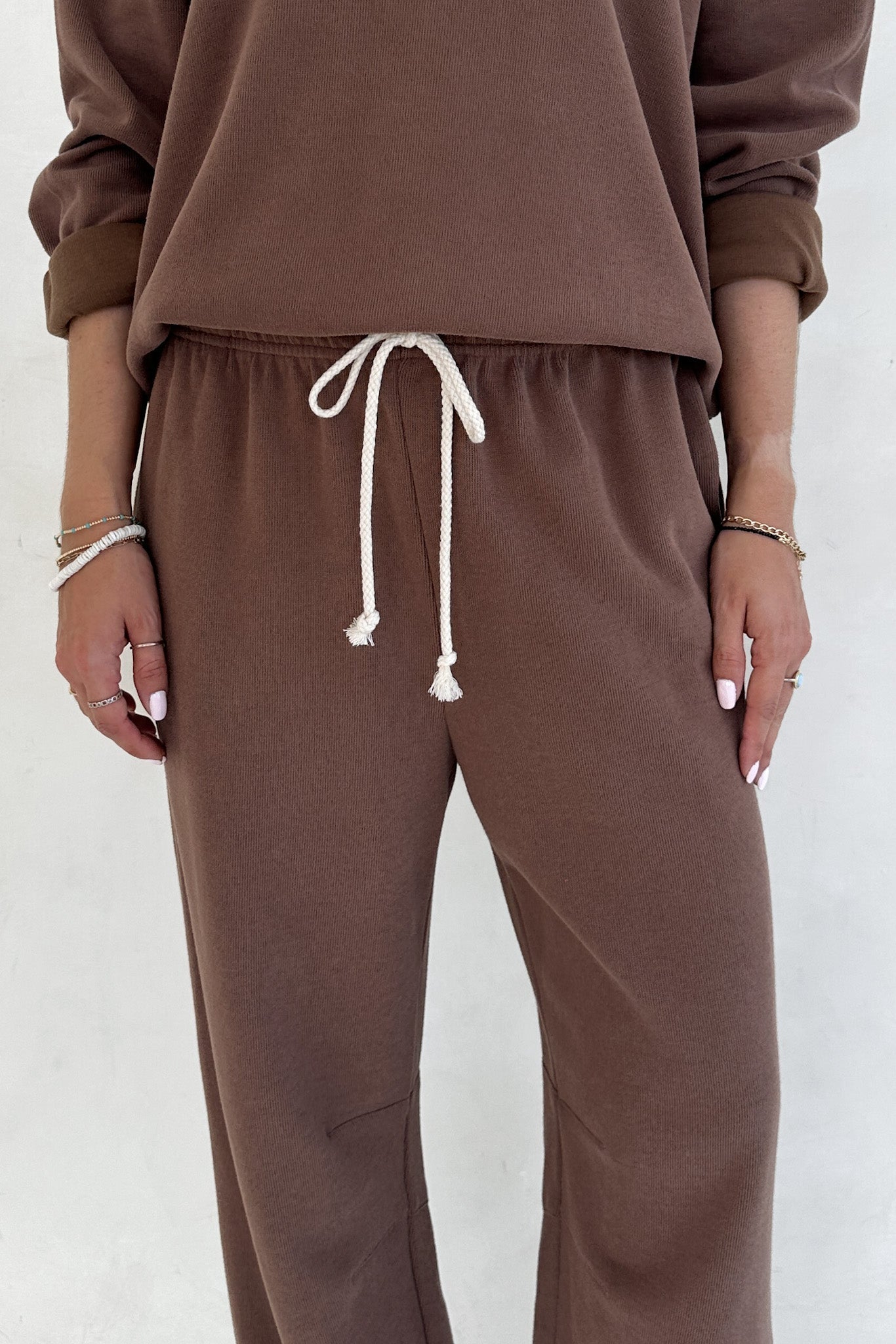 Sunkissed Rope Drawstring Pants in Cocoa - Neutral Ground