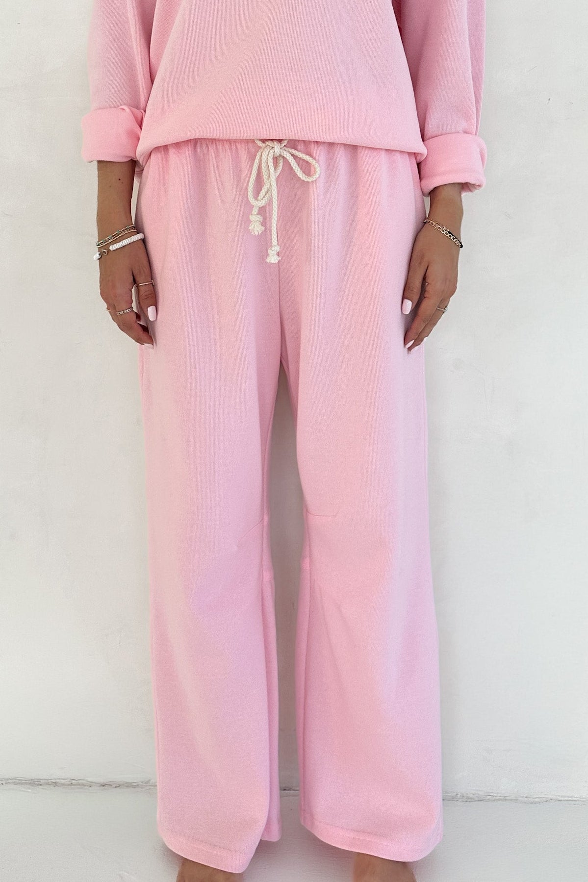 Sunkissed Rope Drawstring Pants in Hibiscus - Neutral Ground