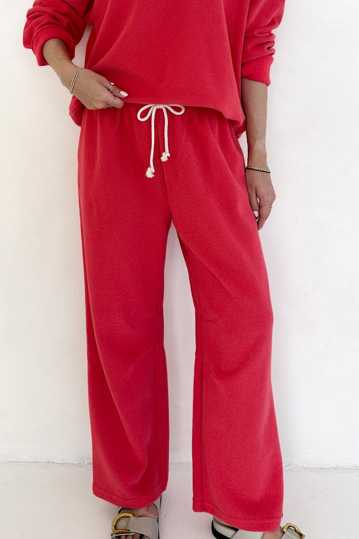 Sunkissed Rope Drawstring Pants in Papaya - Neutral Ground