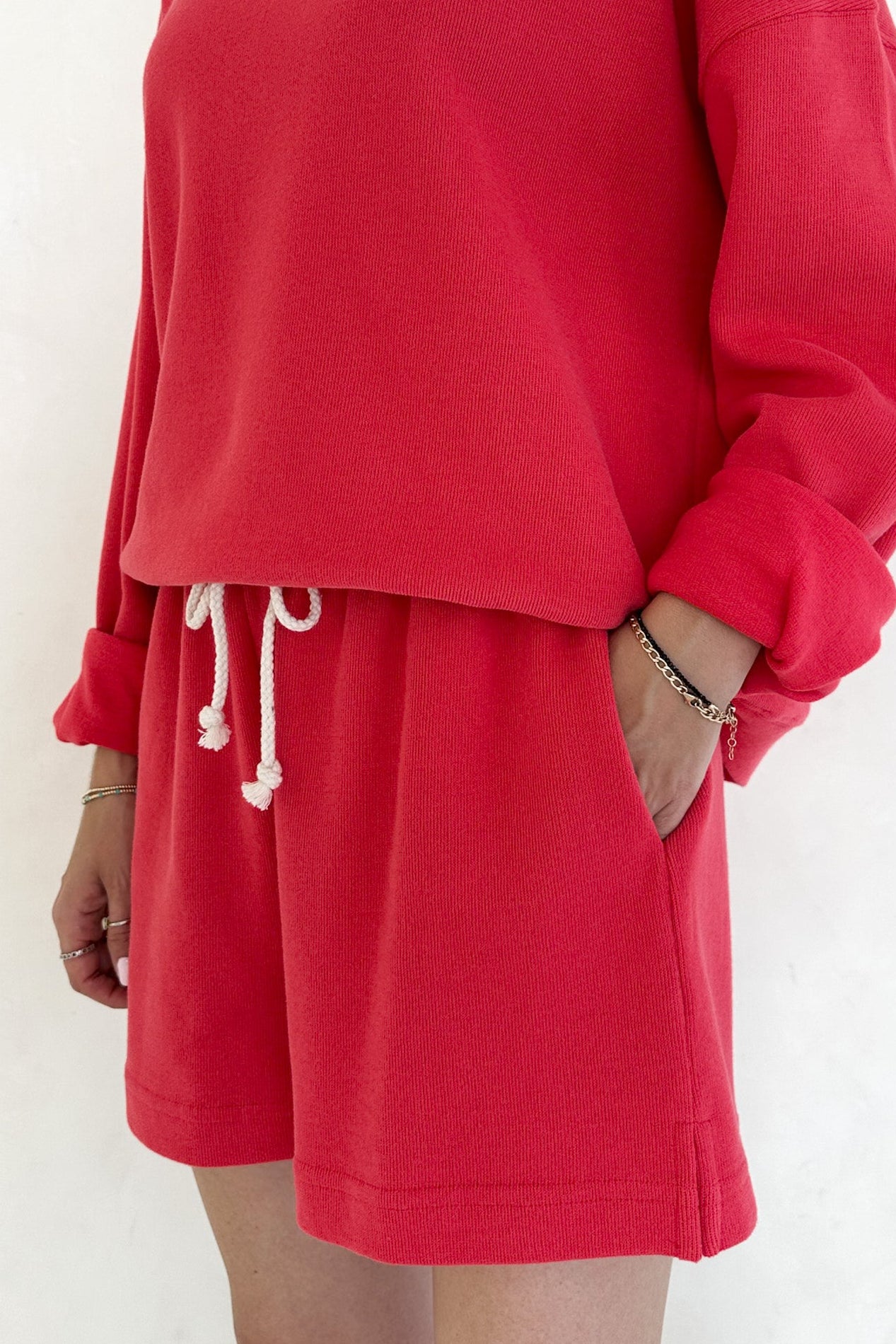 Sunkissed Rope Drawstring Shorts in Papaya - Neutral Ground