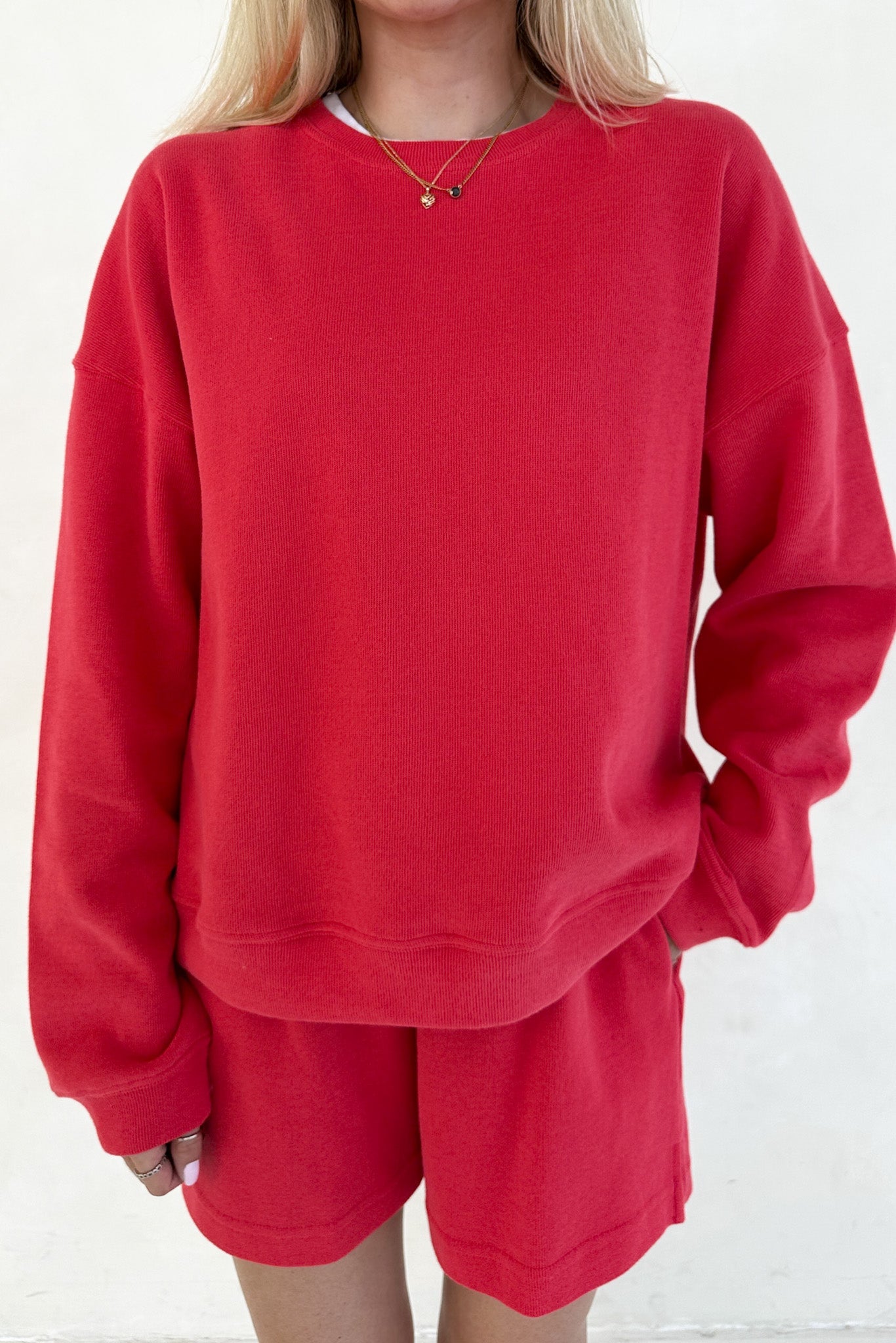 Sunkissed Slouchy Pullover Top in Papaya - Neutral Ground