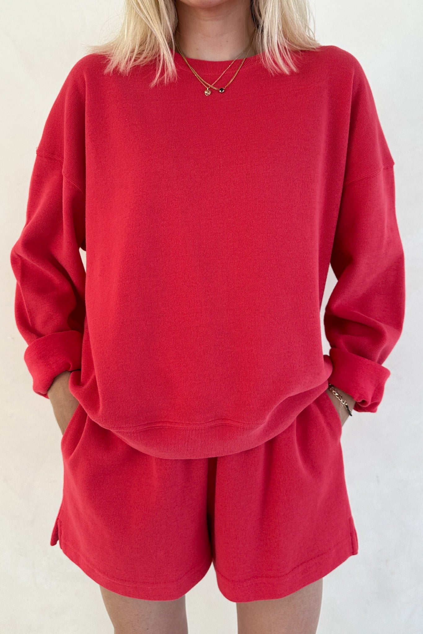 Sunkissed Slouchy Pullover Top in Papaya - Neutral Ground