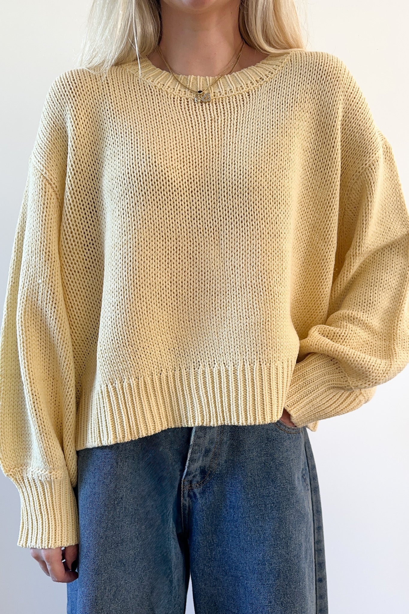 Sunny Balloon Sleeve Sweater Top - Neutral Ground