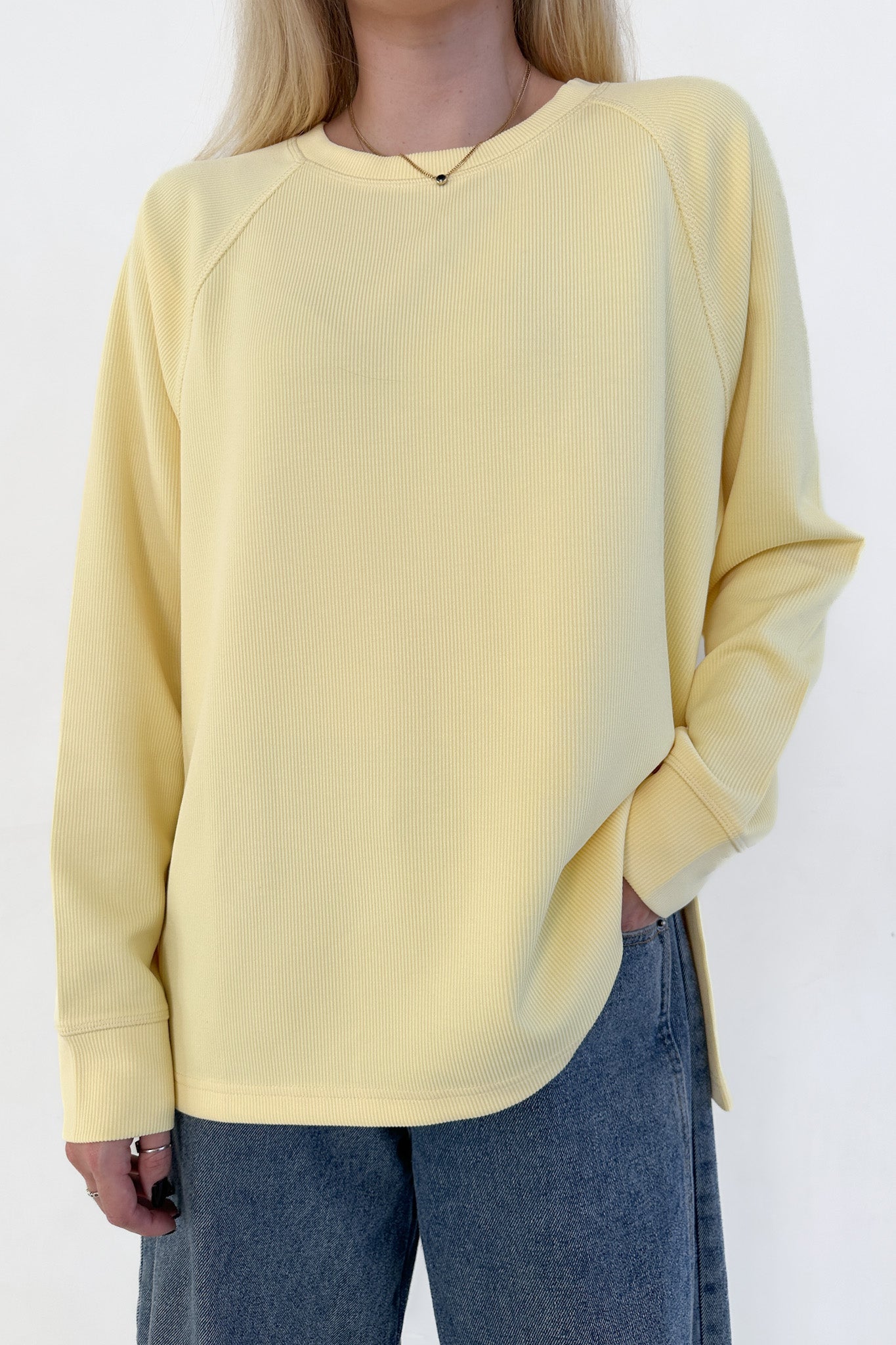 Sunny Side Up Soft Raglan Sleeve Pullover Top - Neutral Ground