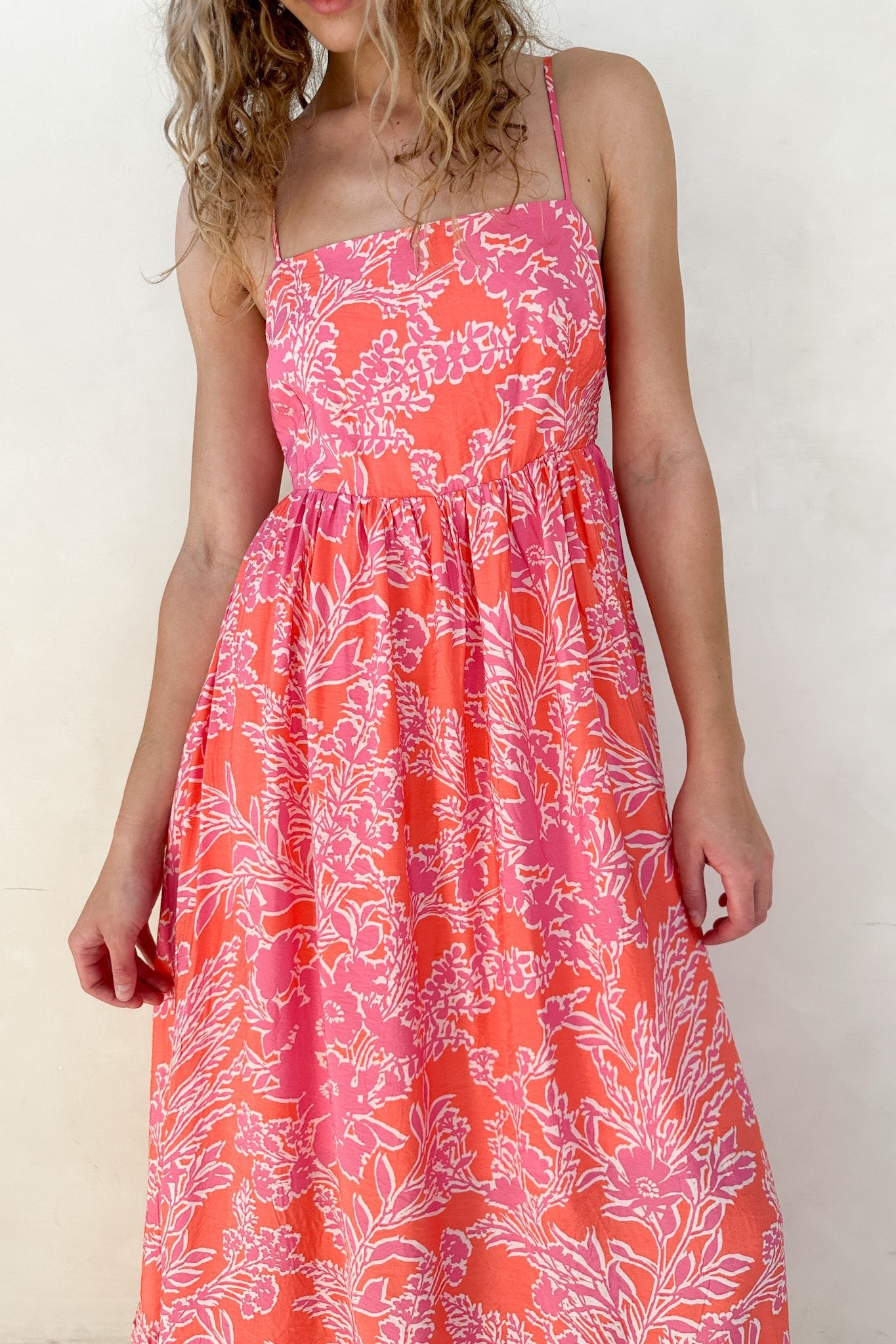 Sunset Floral Sleeveless Maxi Dress - Neutral Ground