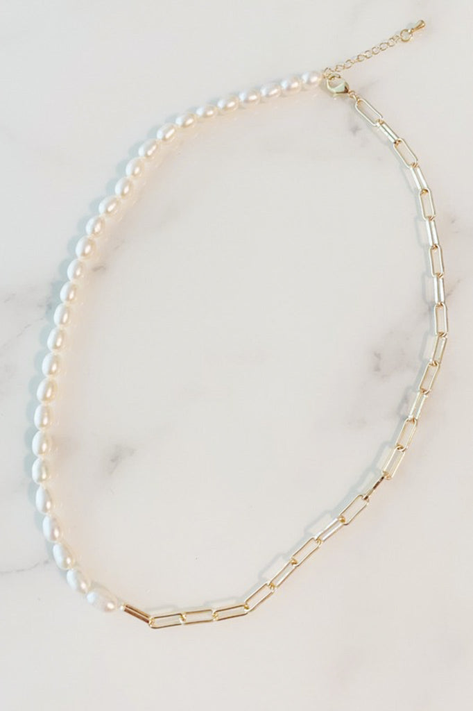 Sunshine Pearl Chain Necklace - Neutral Ground