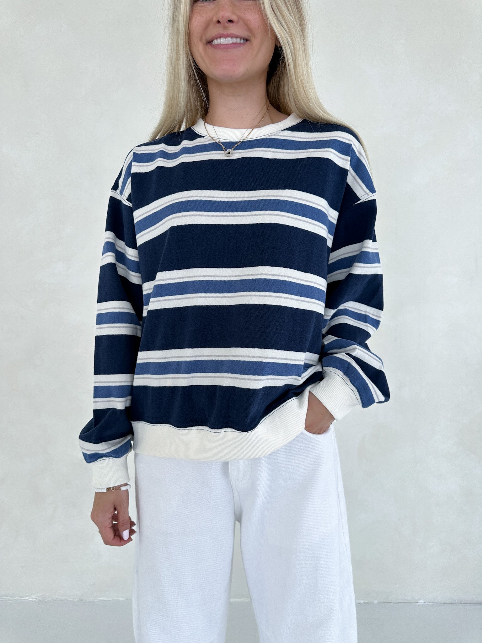 Surfside Striped Lightweight Pullover - Neutral Ground