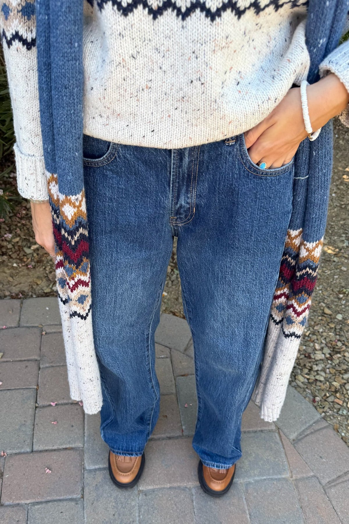 Sutton Twisted High Rise Stretch Jeans in Medium Wash - Neutral Ground