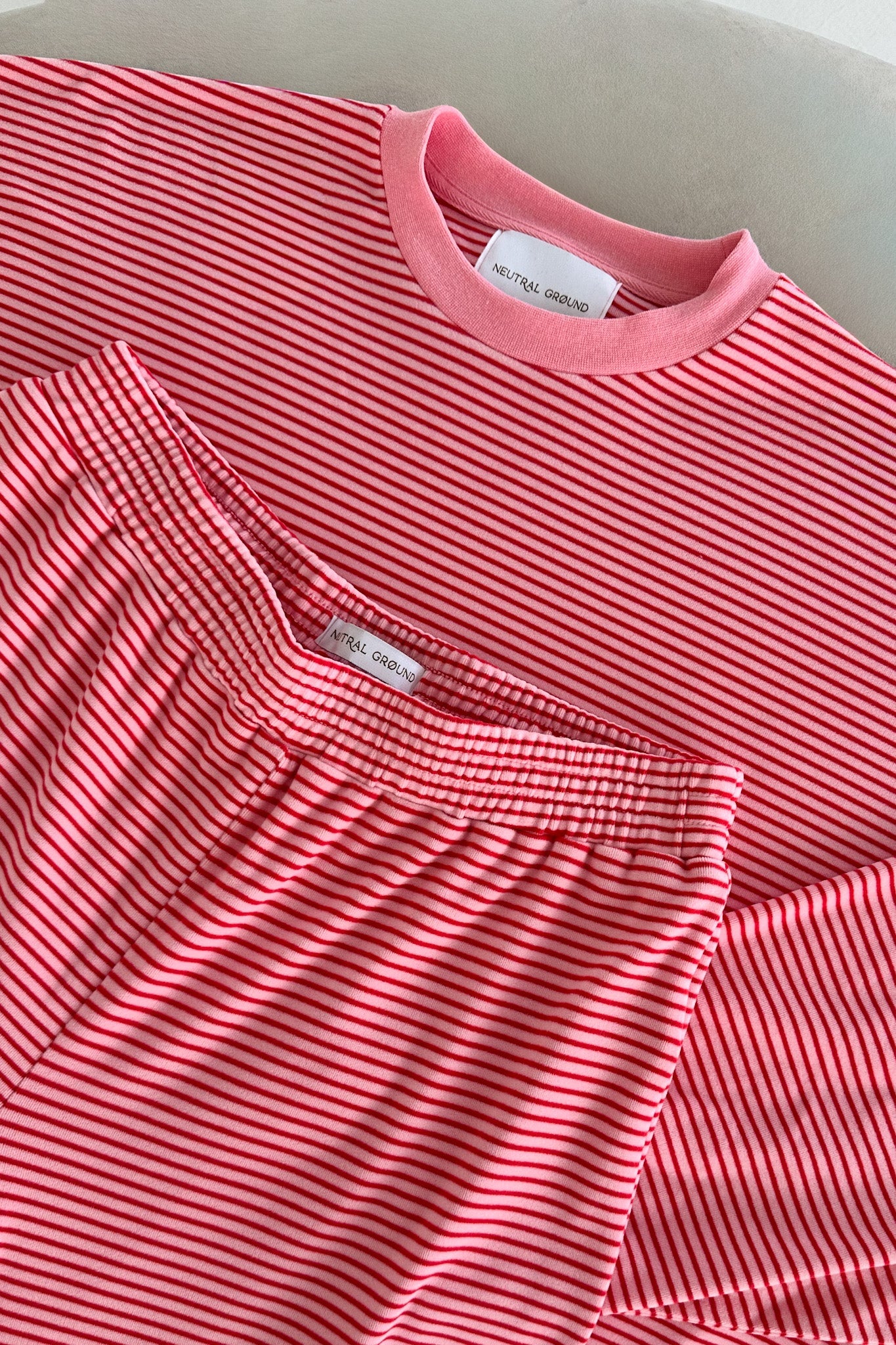 Sweethearts Ultra Soft Striped Pants in Pink and Red - Neutral Ground