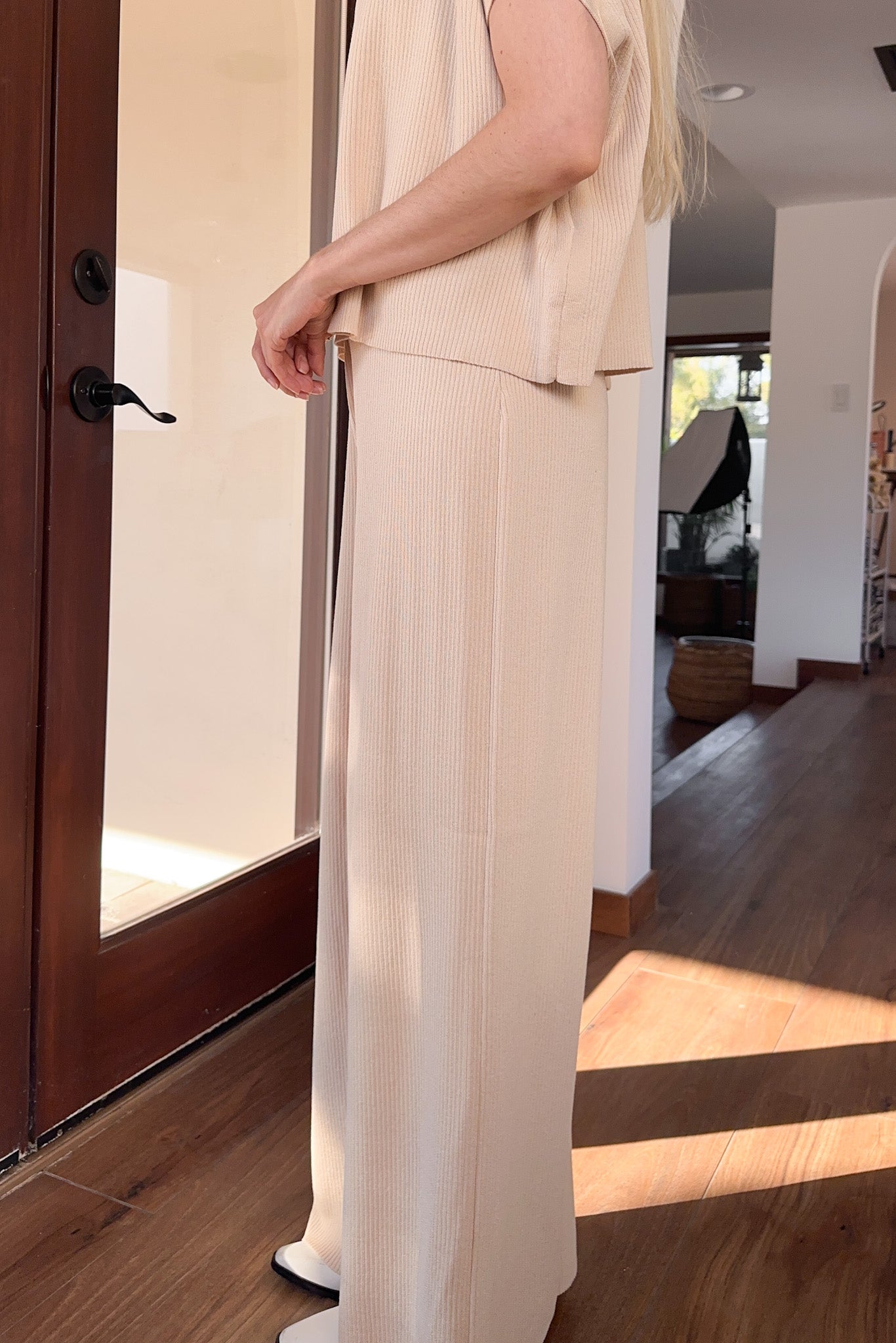 Teagan Ribbed Knit Pants - Neutral Ground