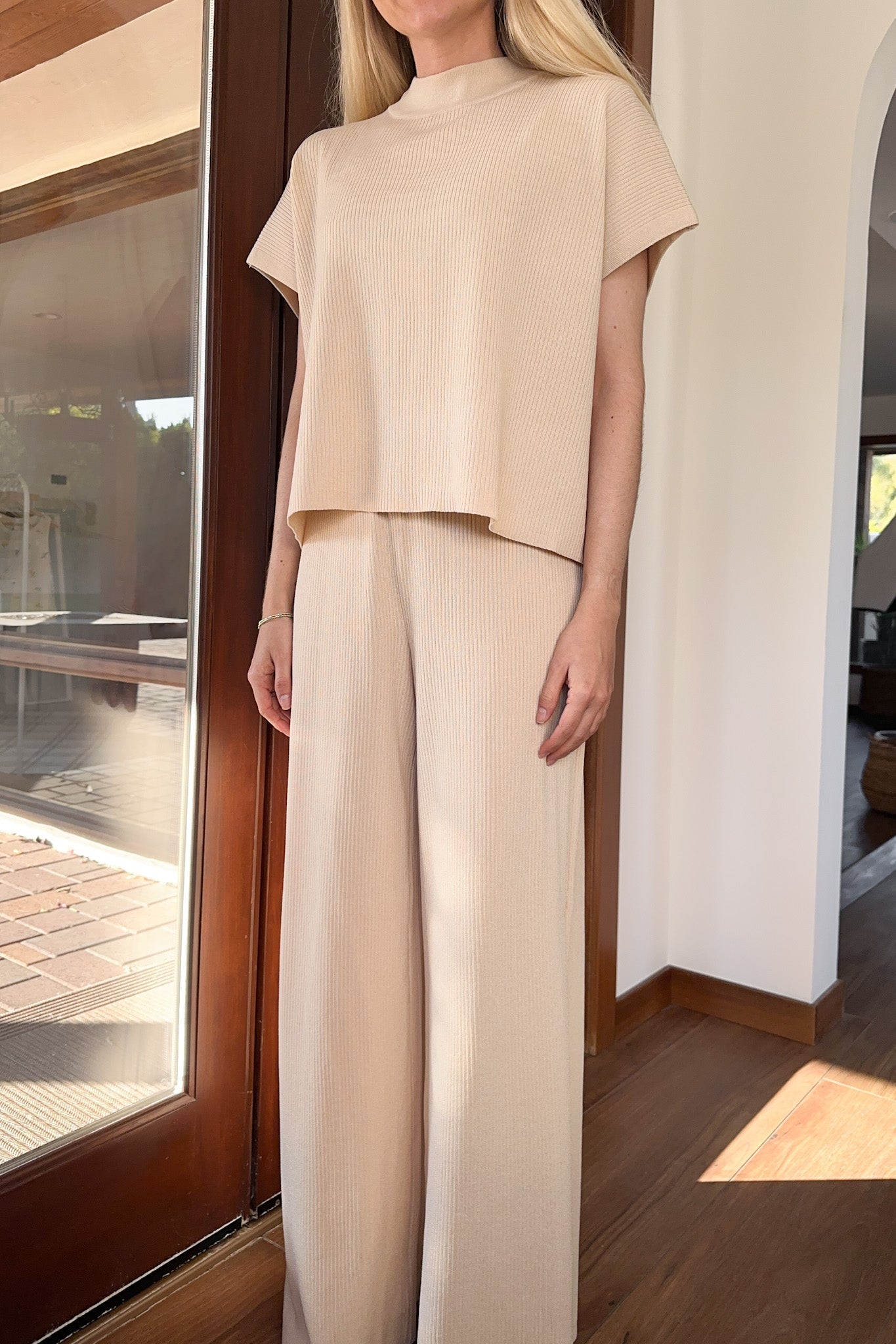 Teagan Ribbed Knit Top - Neutral Ground