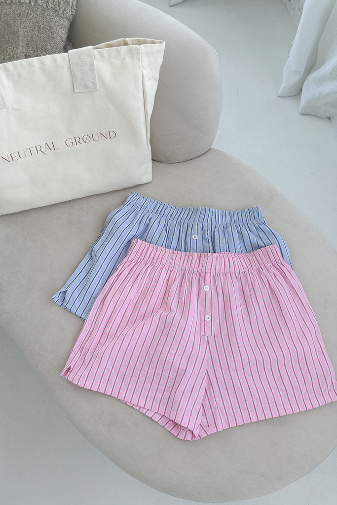 The Perfect Day Boxer Style Shorts in Pink - Neutral Ground