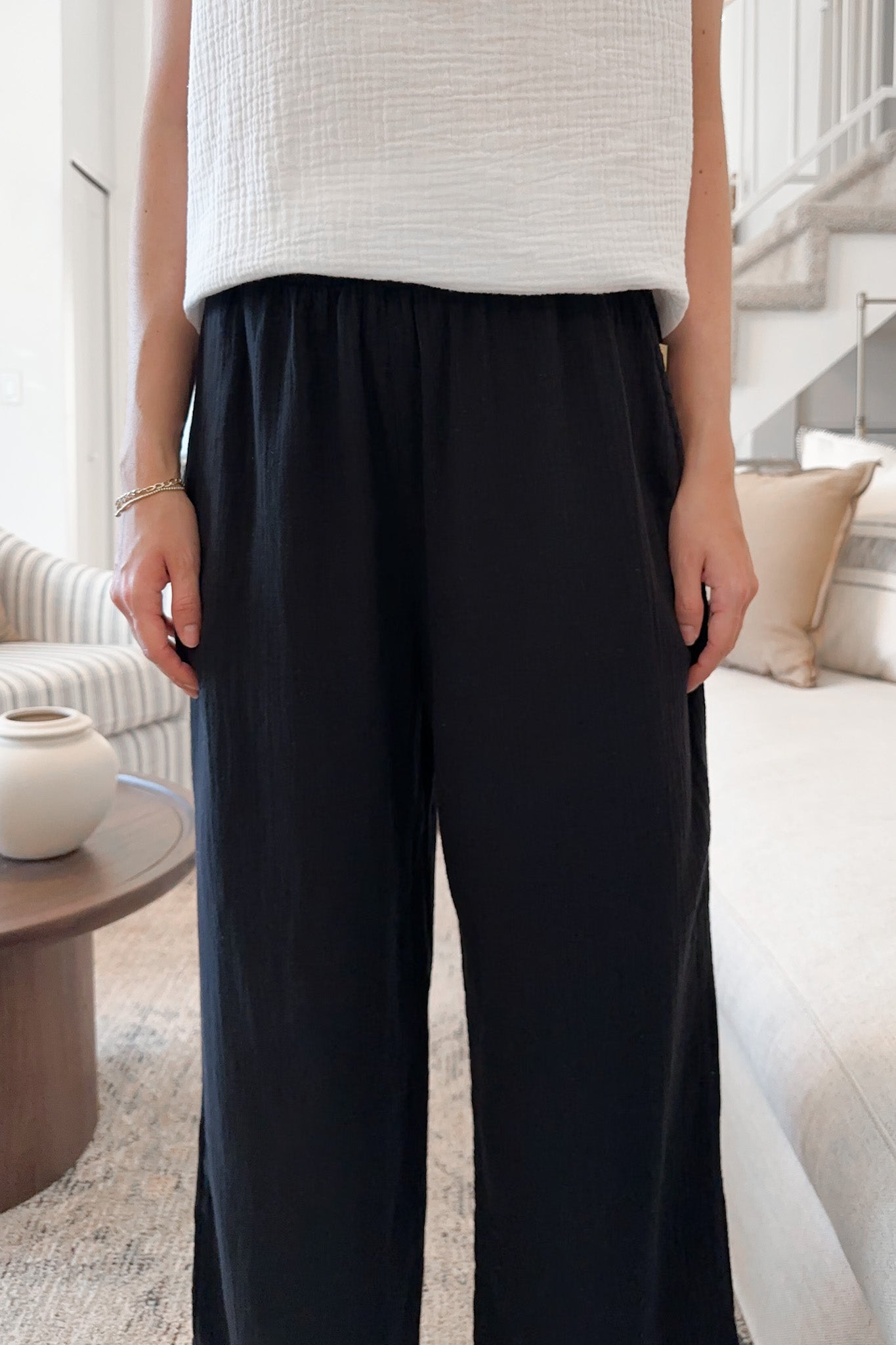 Tulum Cotton Pants in Midnight - Neutral Ground