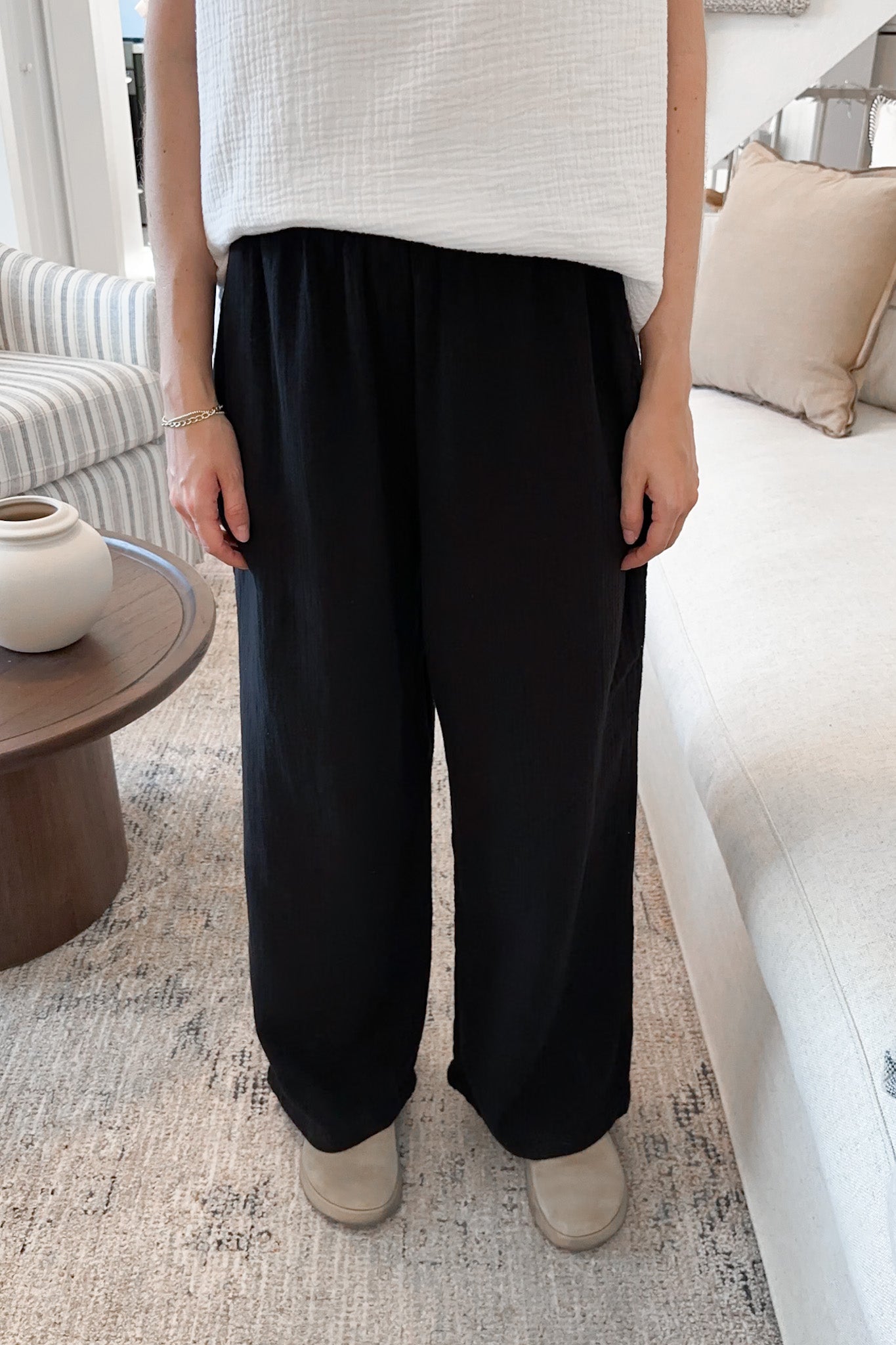Tulum Cotton Pants in Midnight - Neutral Ground