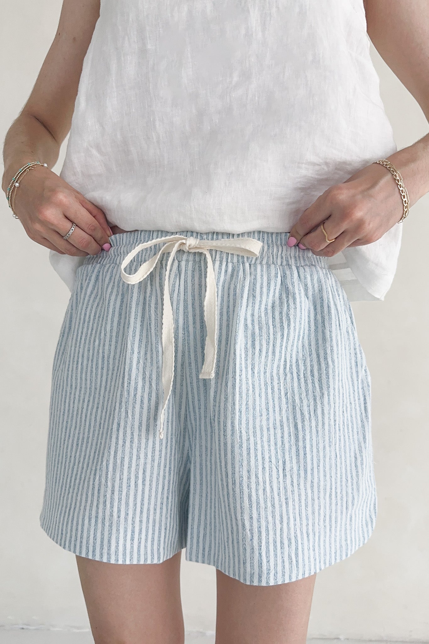 Turks Mixed Linen Shorts - Neutral Ground