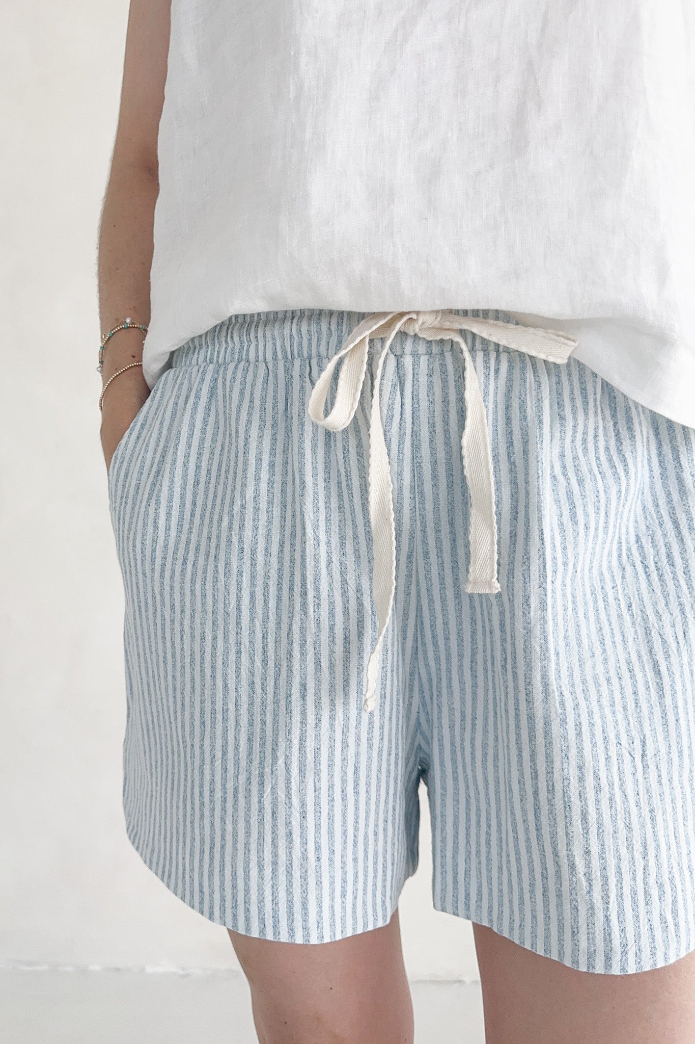 Turks Mixed Linen Shorts - Neutral Ground
