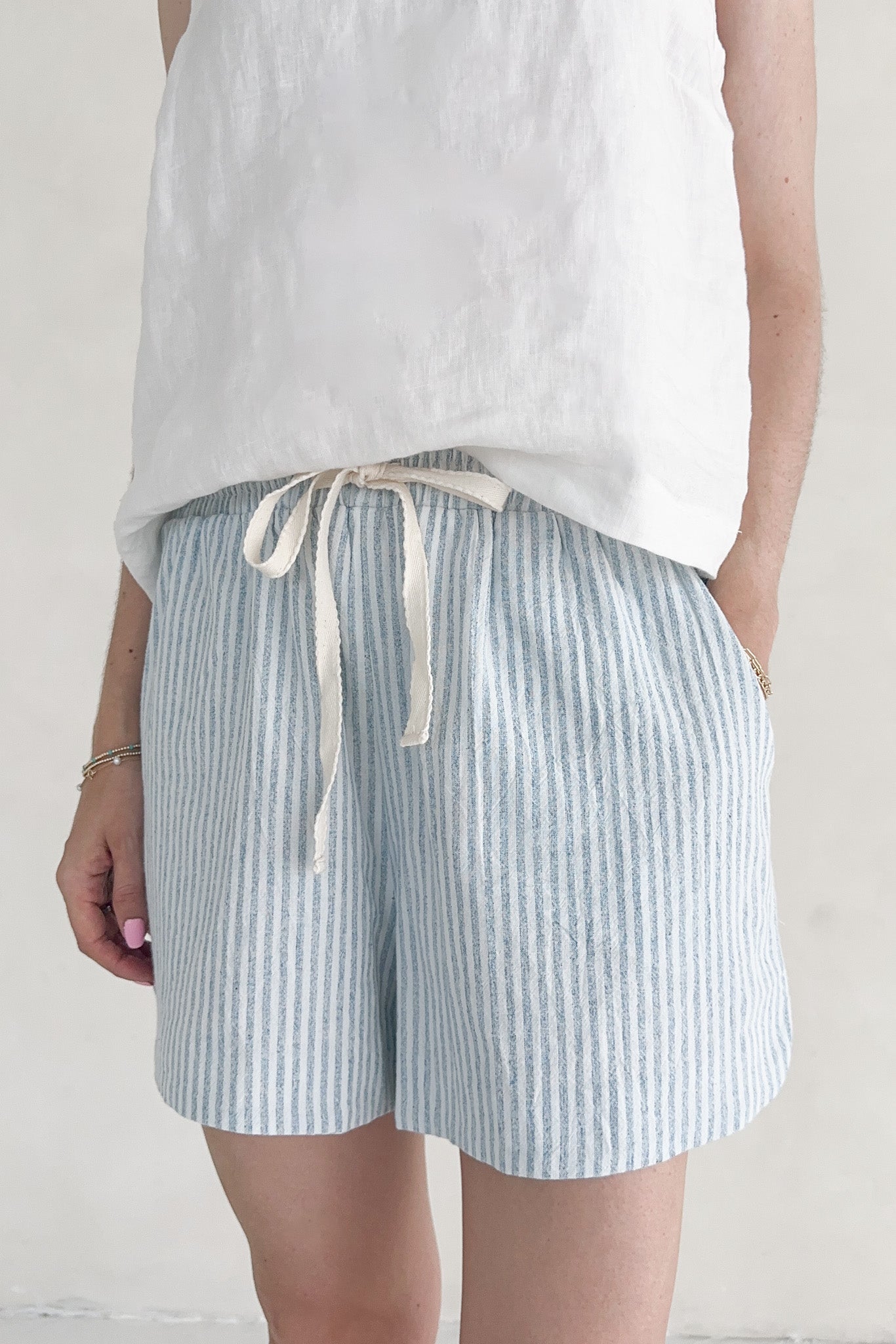 Turks Mixed Linen Shorts - Neutral Ground