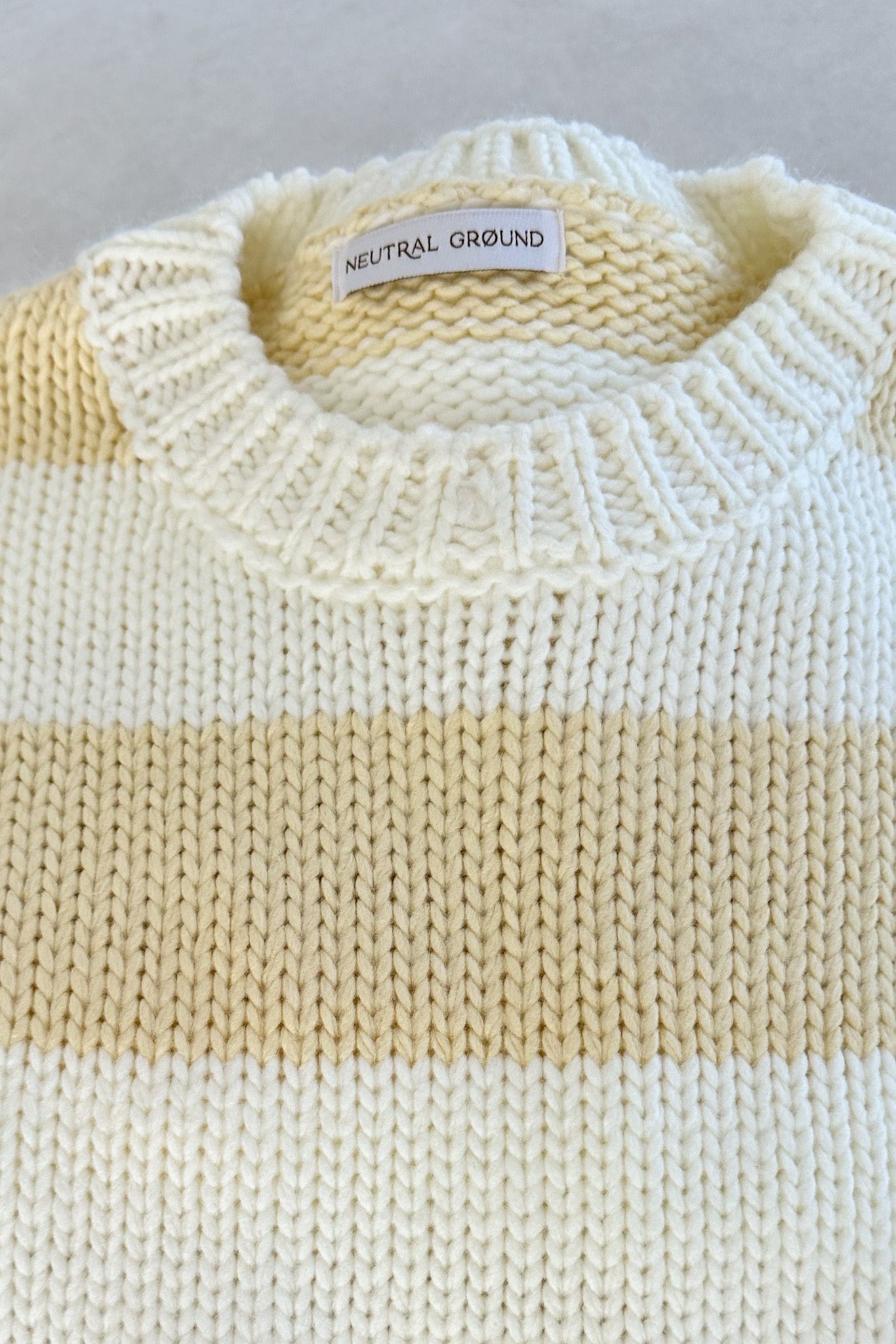 Walking on Sunshine Striped Knit Sweater - Neutral Ground