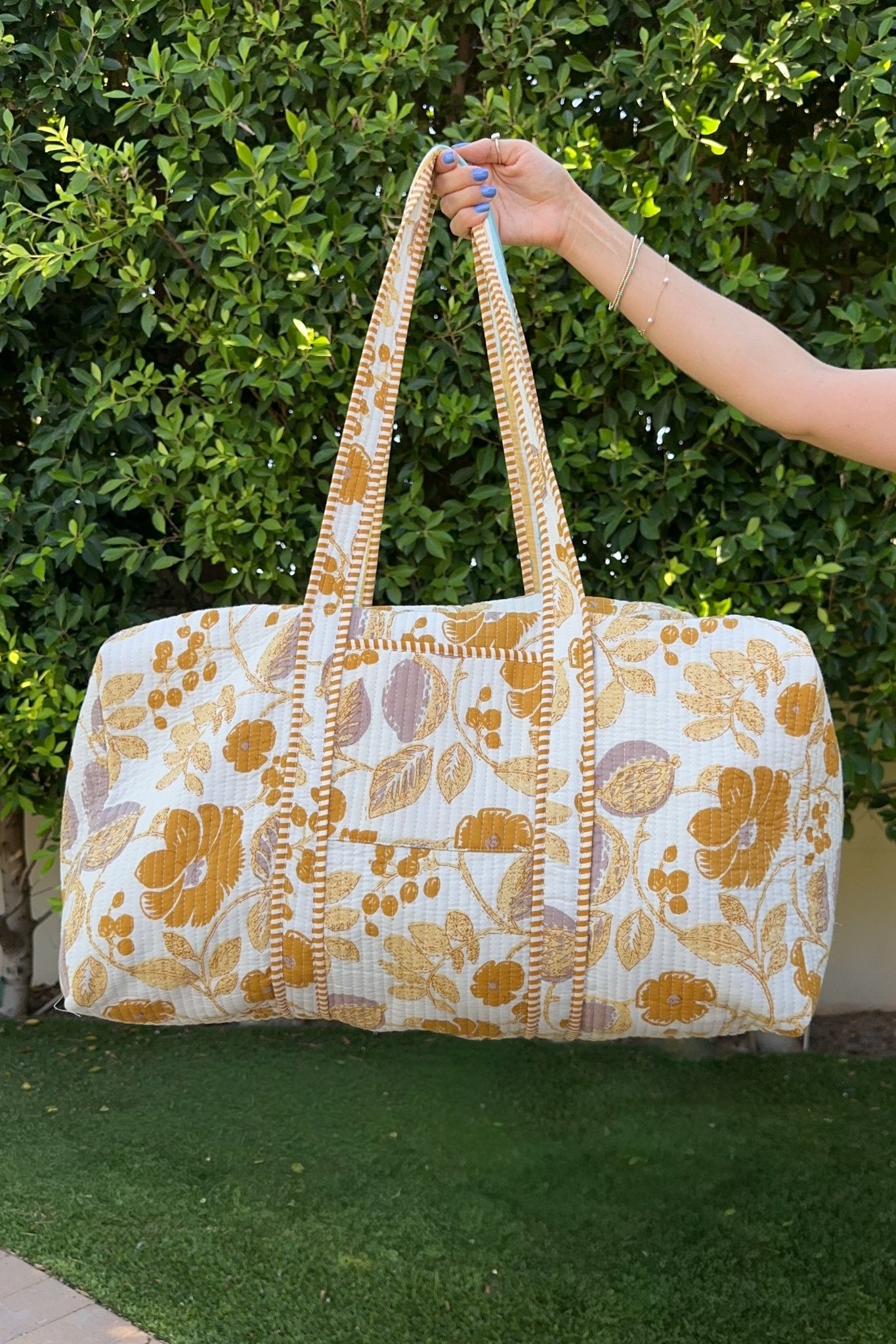 Weekender Quilted Duffle Bag in Marigold - Neutral Ground