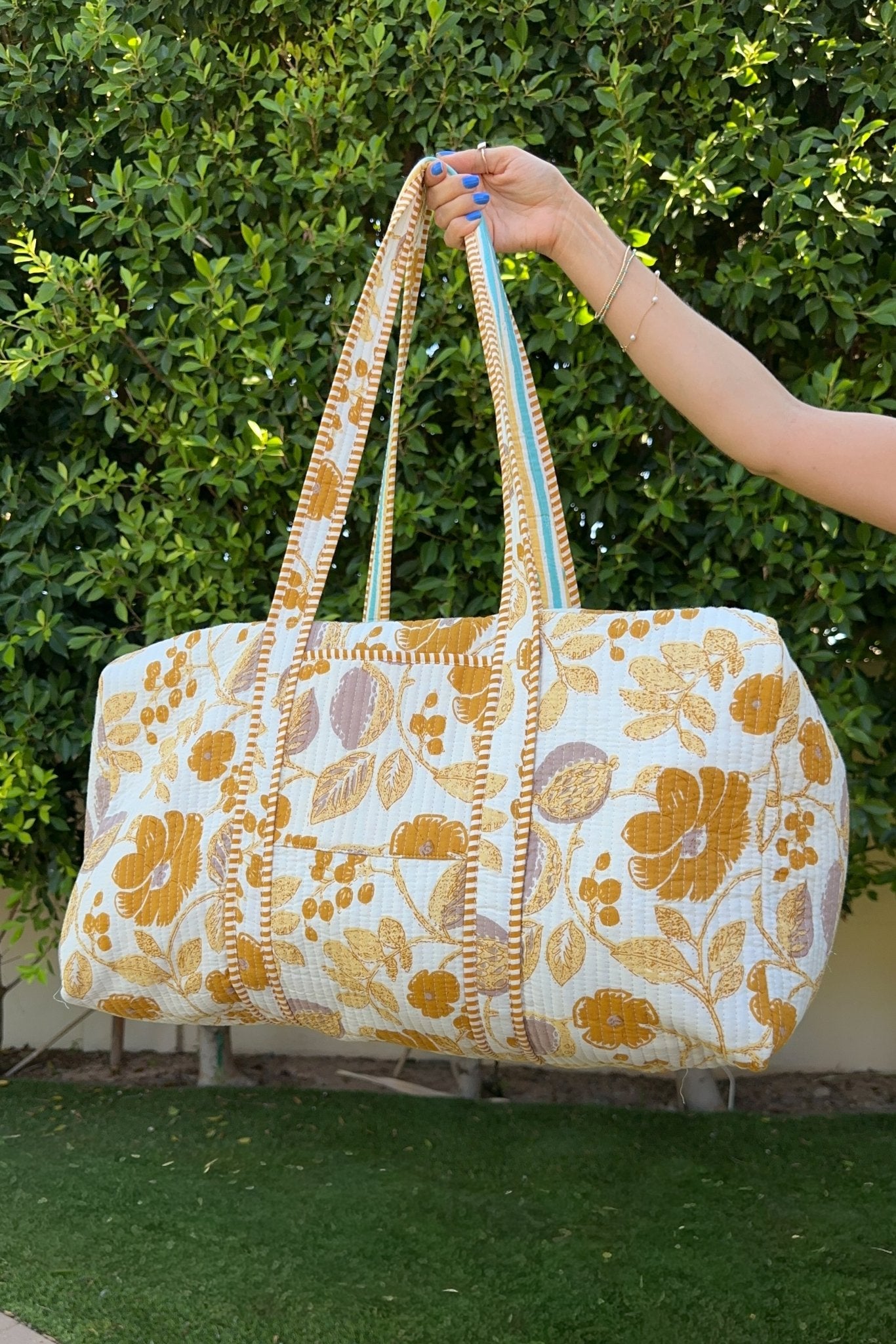 Weekender Quilted Duffle Bag in Marigold - Neutral Ground