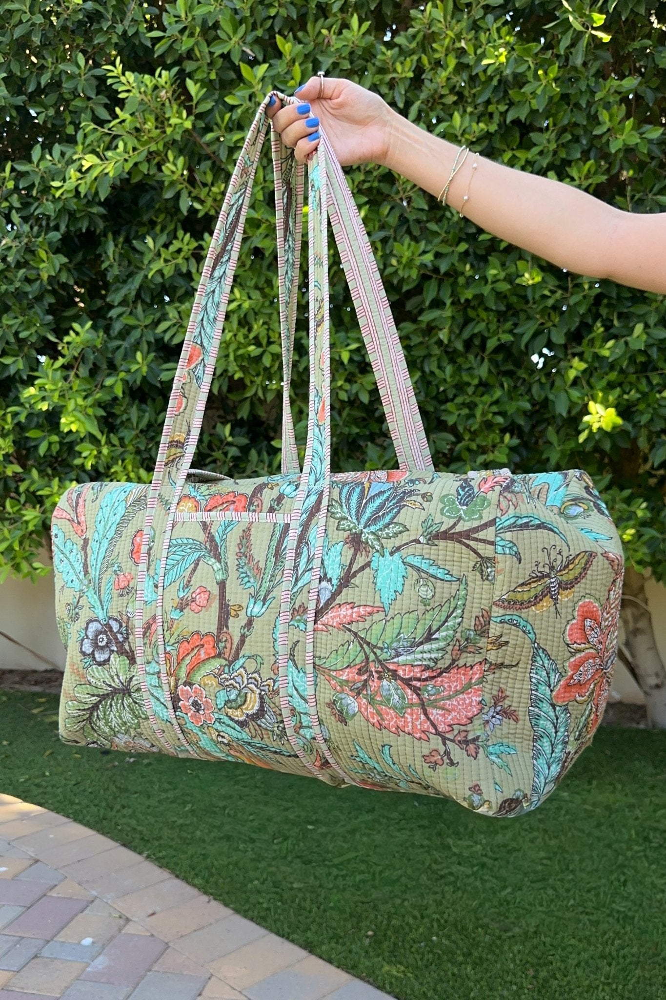 Weekender Quilted Duffle Bag in Sage - Neutral Ground