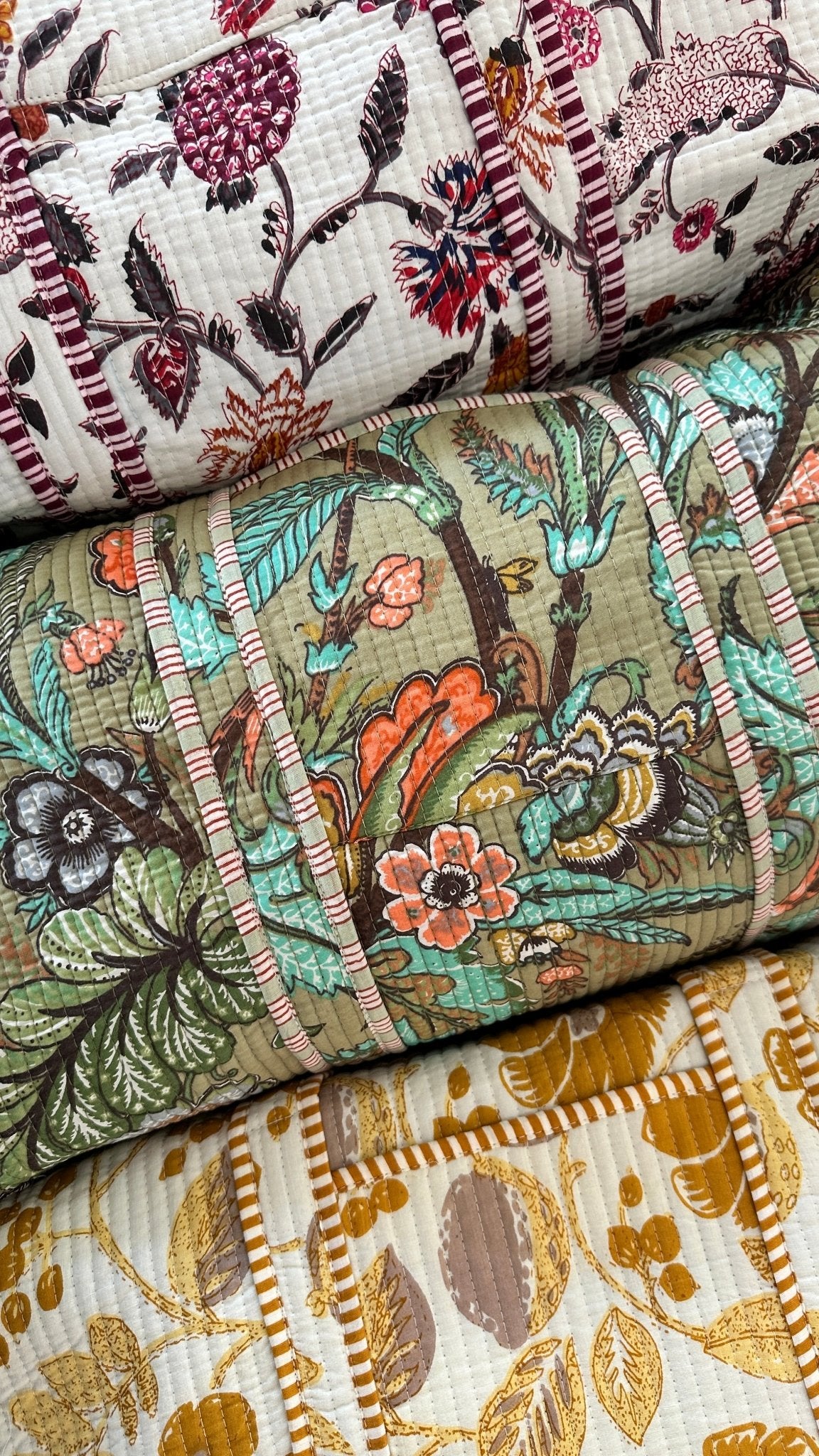 Weekender Quilted Duffle Bag in Sage - Neutral Ground