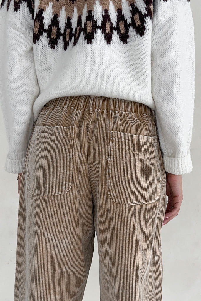 Westley Corduroy Drawstring Pants - Neutral Ground