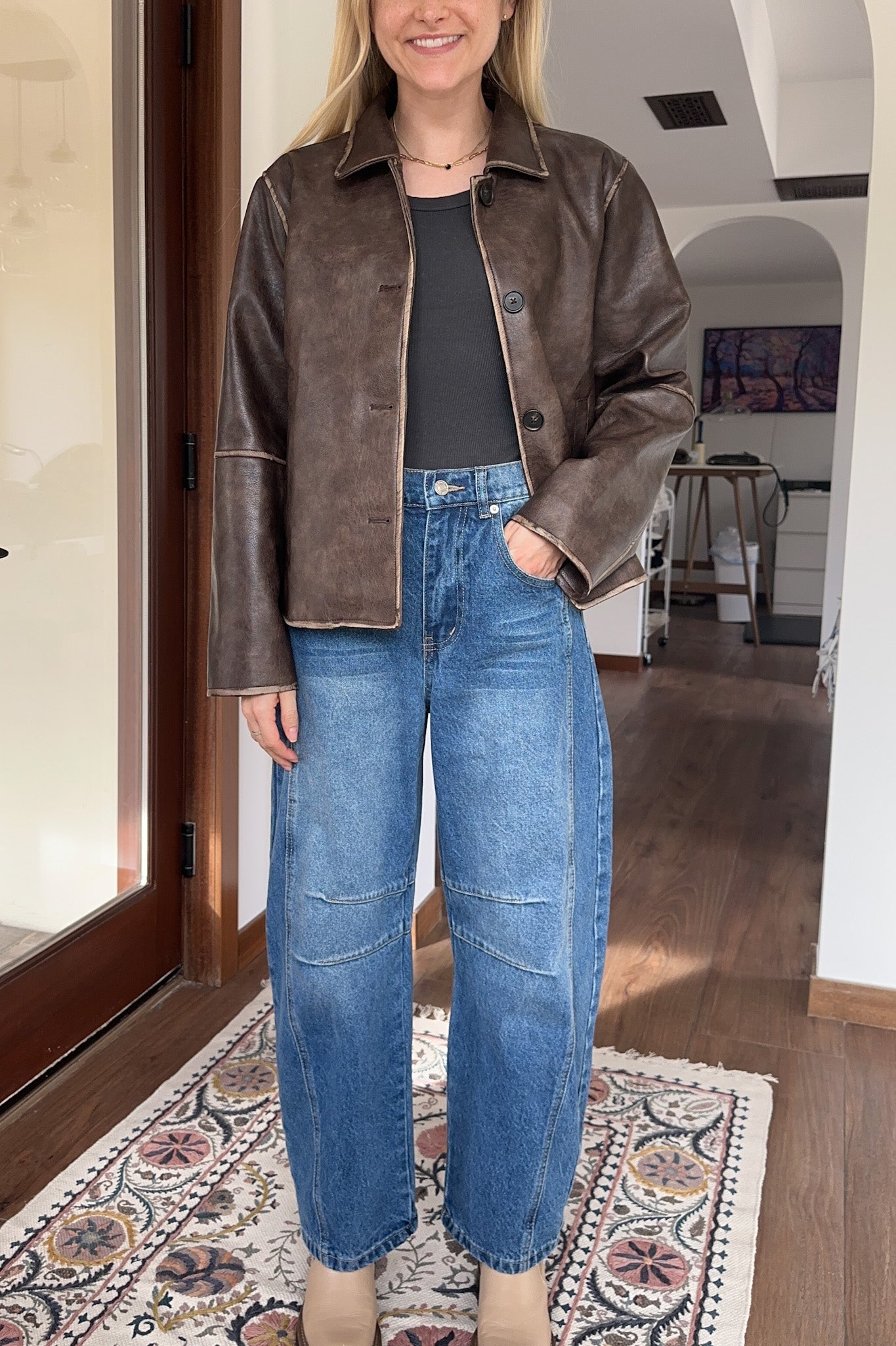 Weston Relaxed Fit Denim Barrel Jeans - Neutral Ground