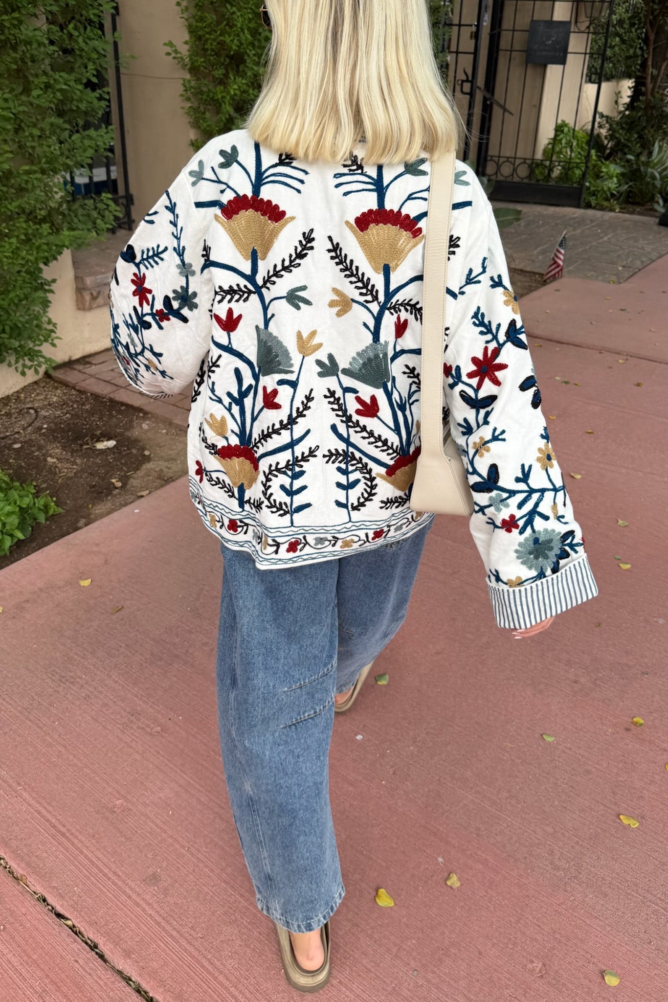 Whimsy Cotton Embroidered Jacket - Neutral Ground